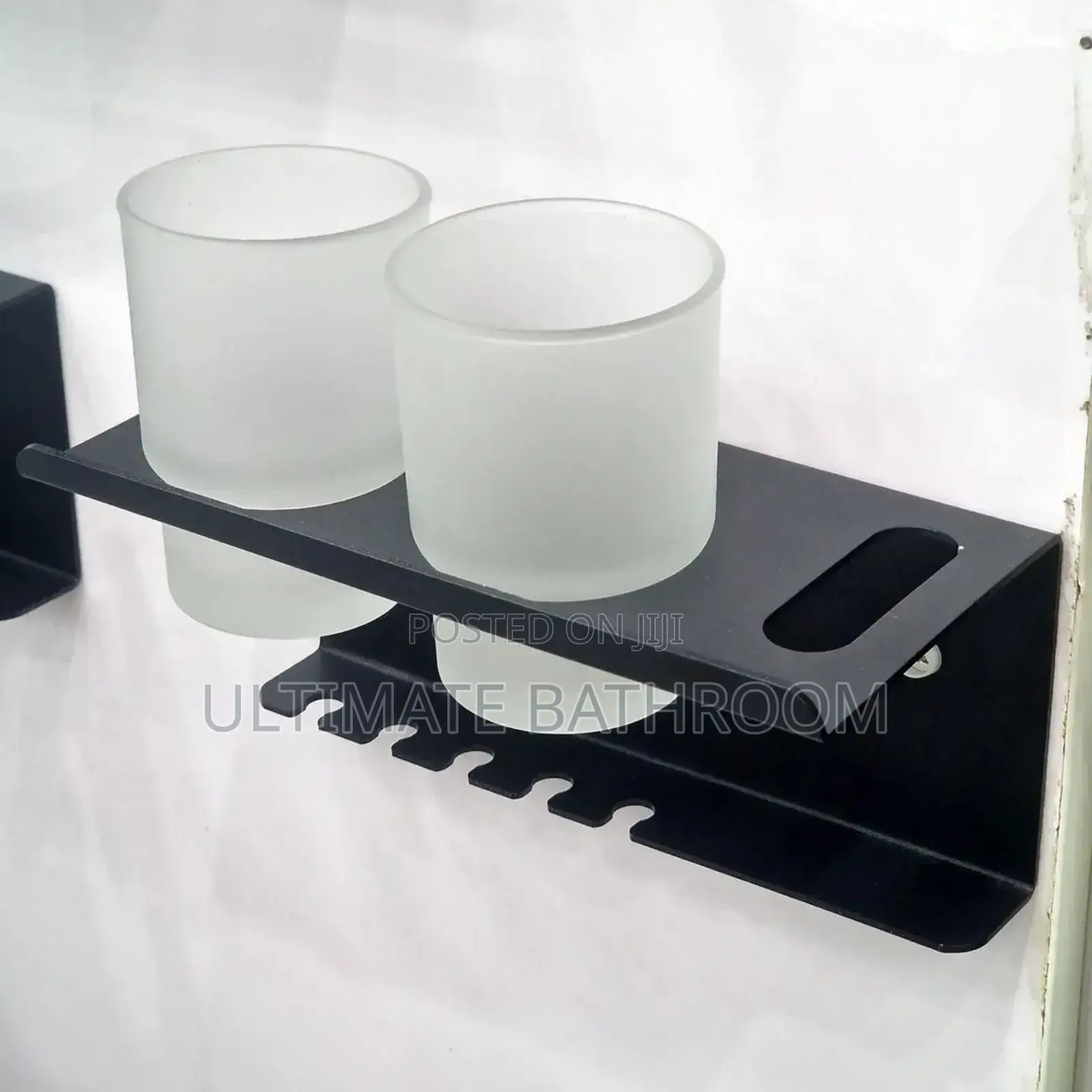 Wall Mounted Double Toothbrush Holder Black