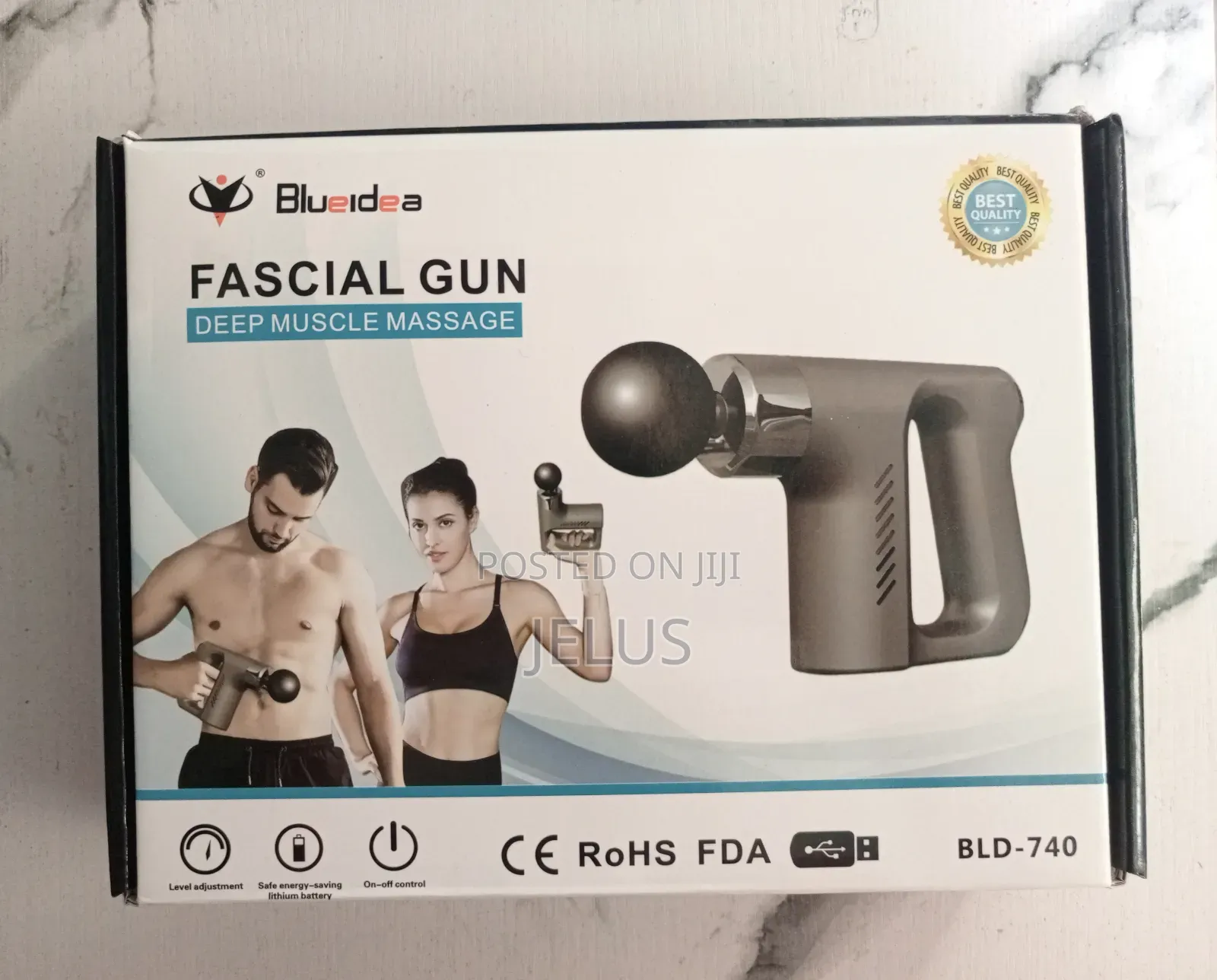 Iron Head Blueidea Facial Gun Massager, Firm Grip, Effective