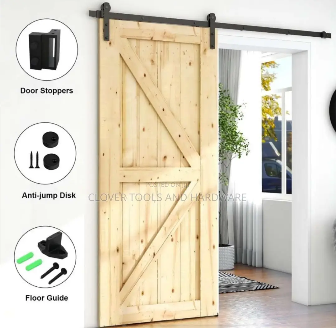 6.6FT Sliding Barn Door Hardware Kit for Single Wood Door,