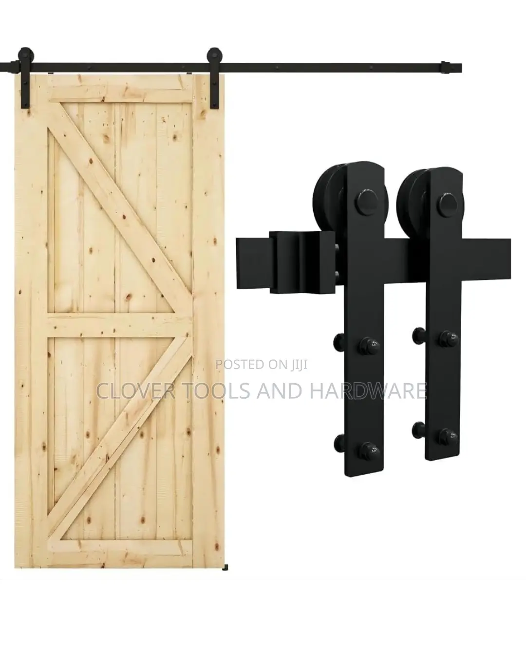 6.6FT Sliding Barn Door Hardware Kit for Single Wood Door,