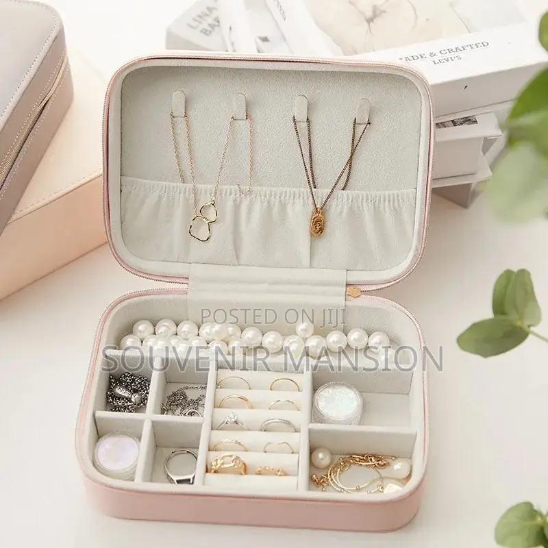 Leather Jewelry Storage Box Organizer