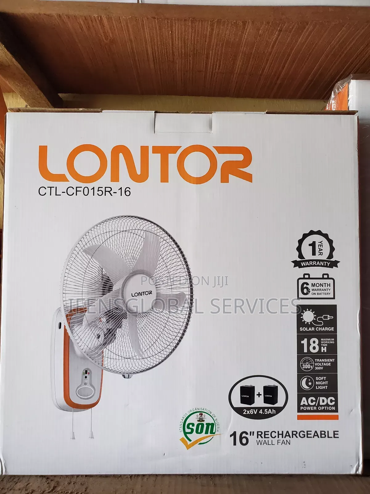 16" Lontor Reachable Wall Fan