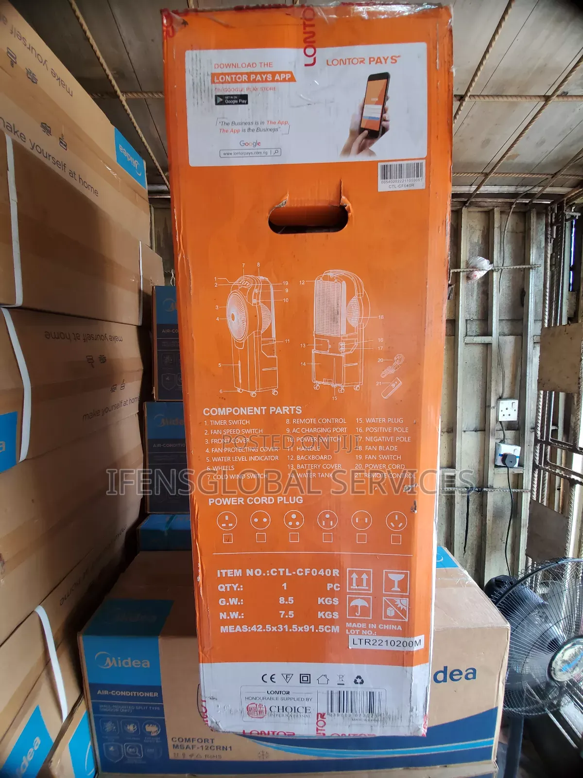 12" Lontor Reachable Water Fan