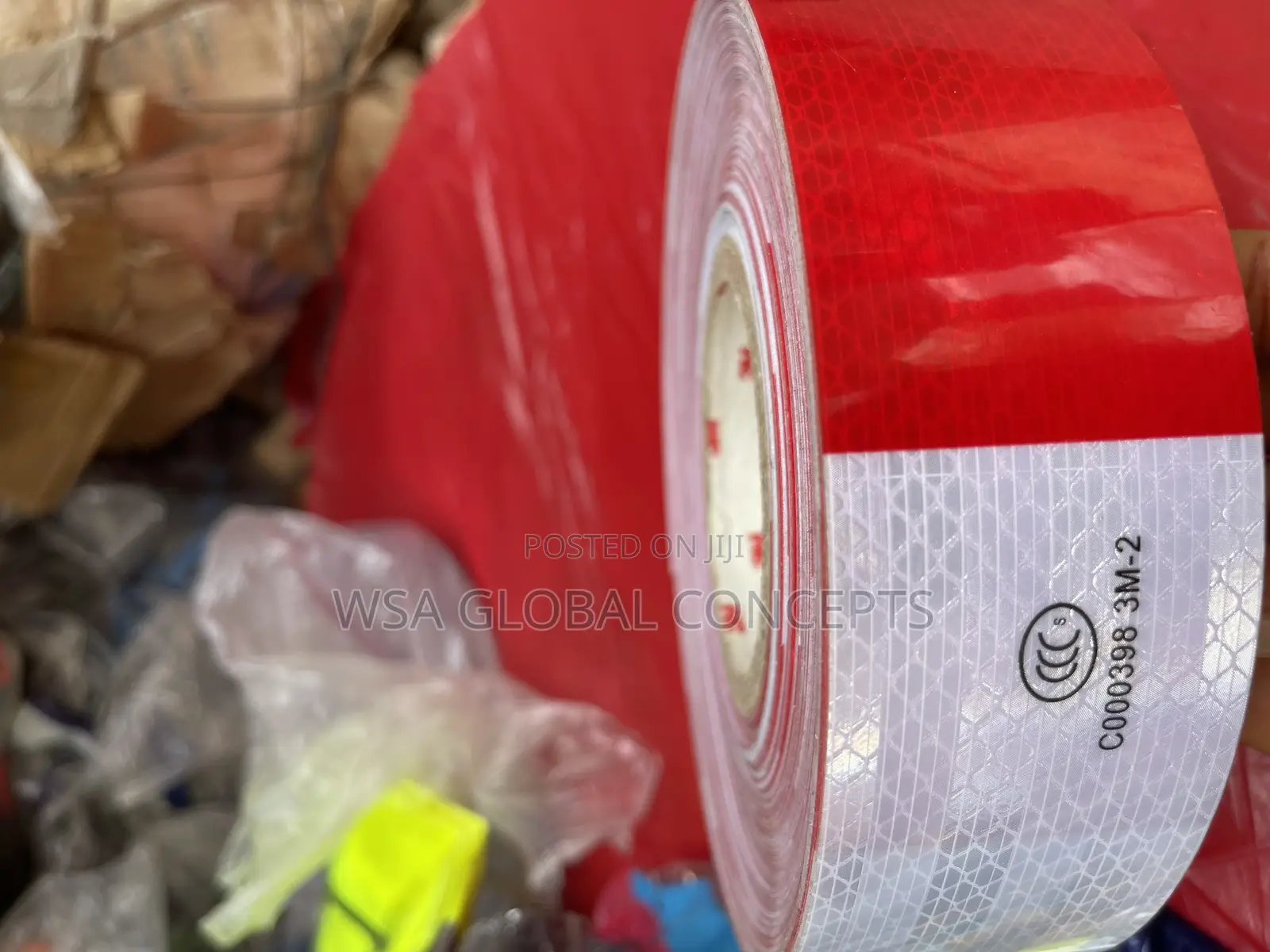 50 Meters 3m Red/White Reflective Tape