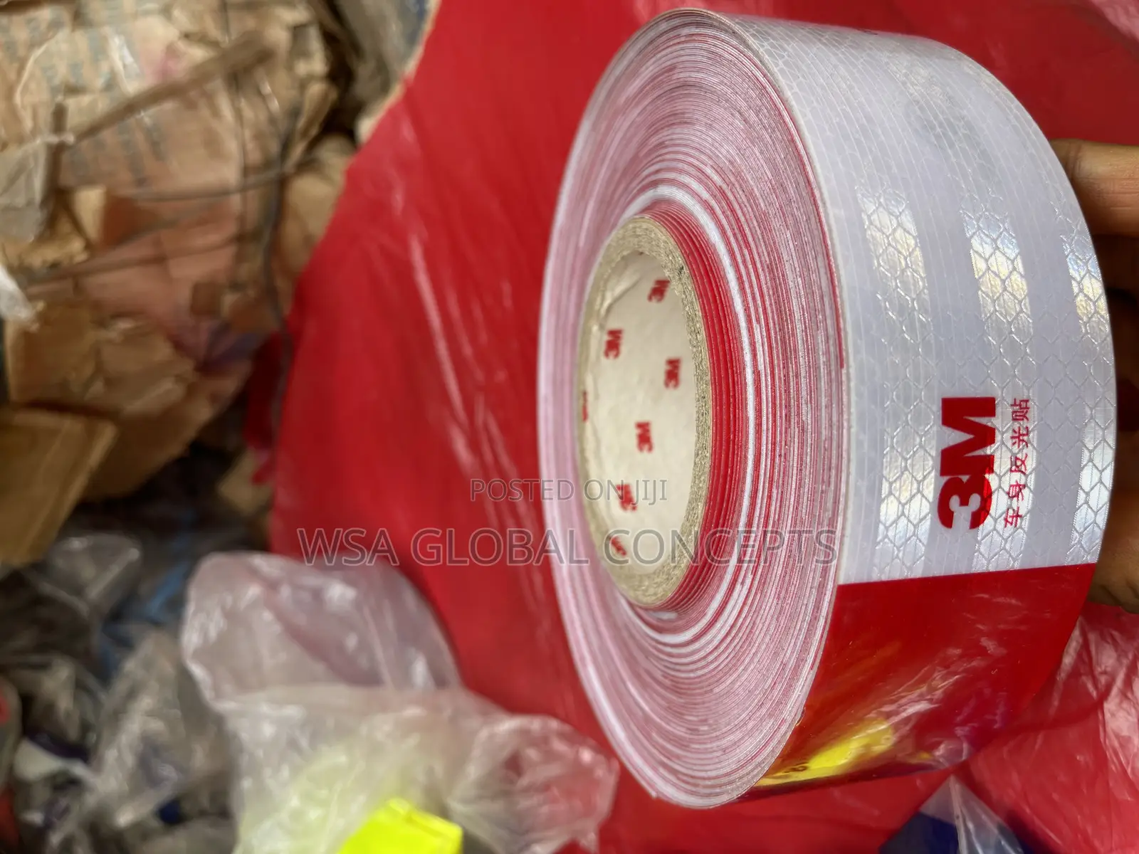 50 Meters 3m Red/White Reflective Tape