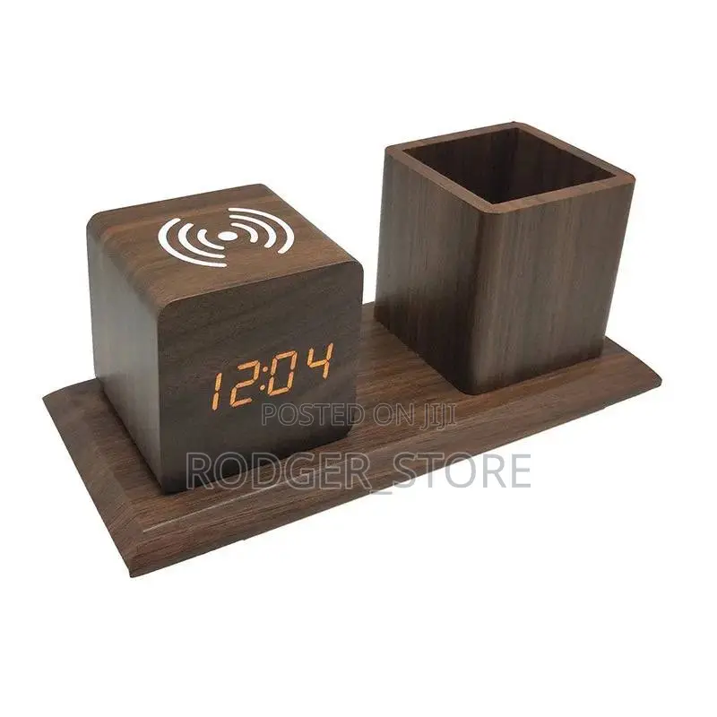 Quality Wooden Digital Desk Pen Organizer