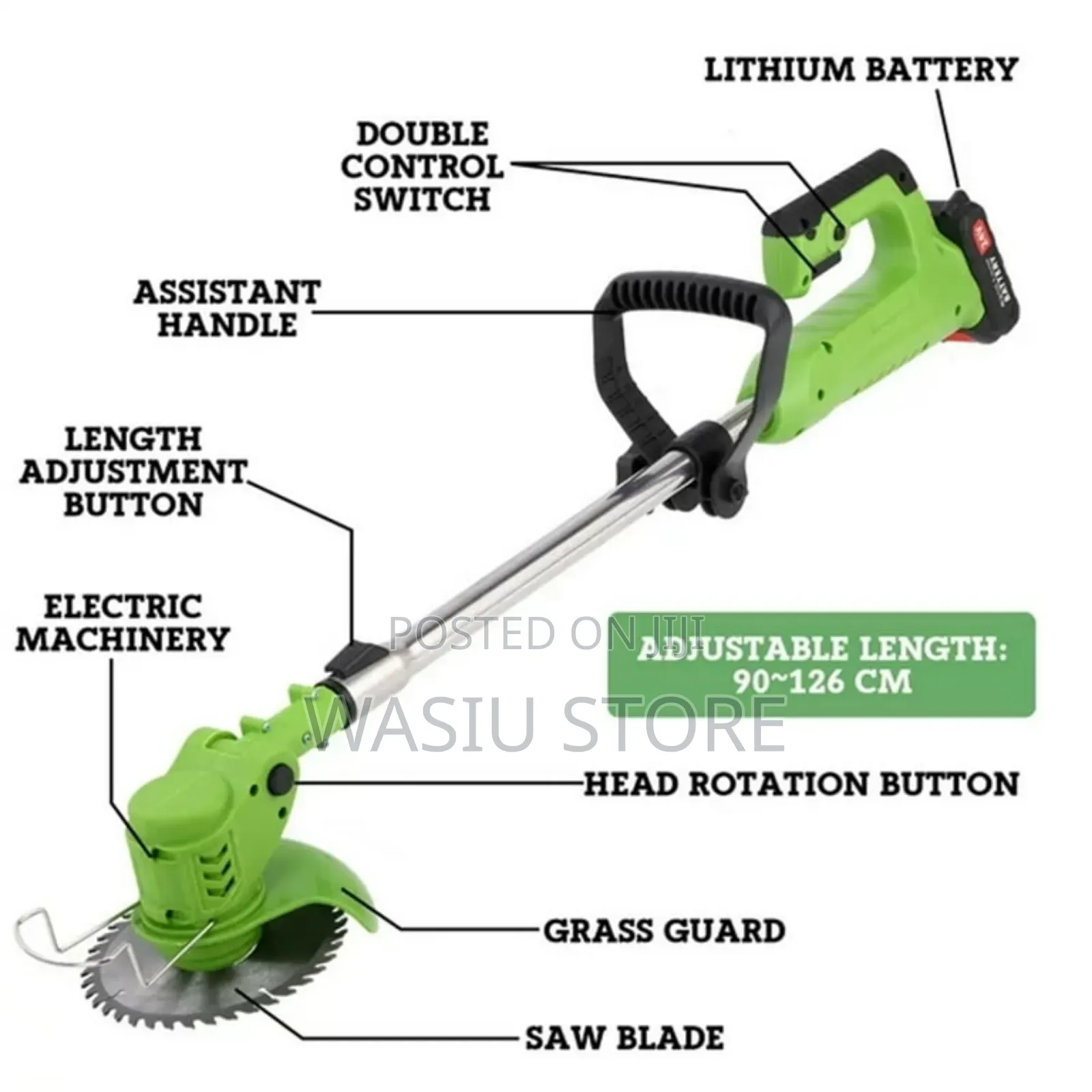 Electric Cordless Lawn Mower Trimmer With 2 Batteries