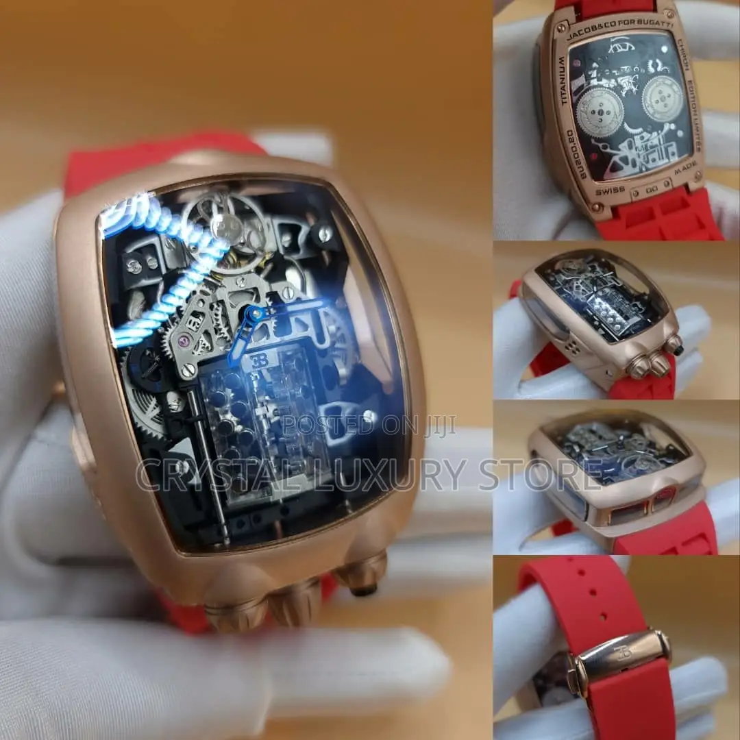 Jacob Co Quality Luxury Men Rubber Strap Wristwatch