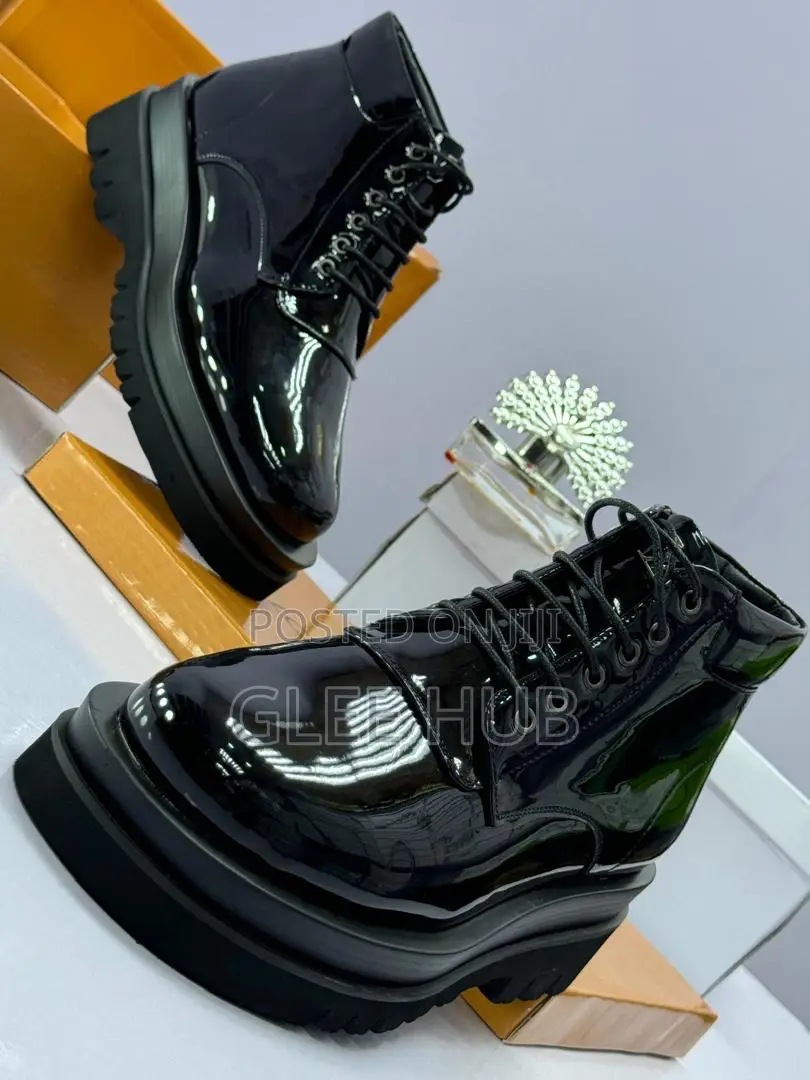 Black Laced Ankle Shoes