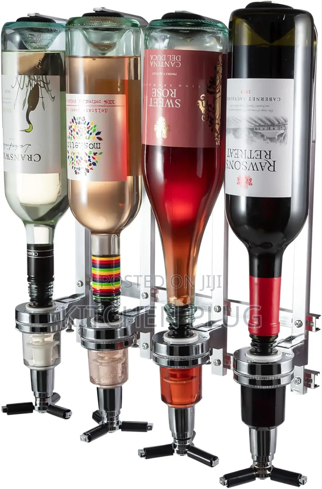 4-bottle Liquor Dispenser,Aluminium Alloy Wall Mounted