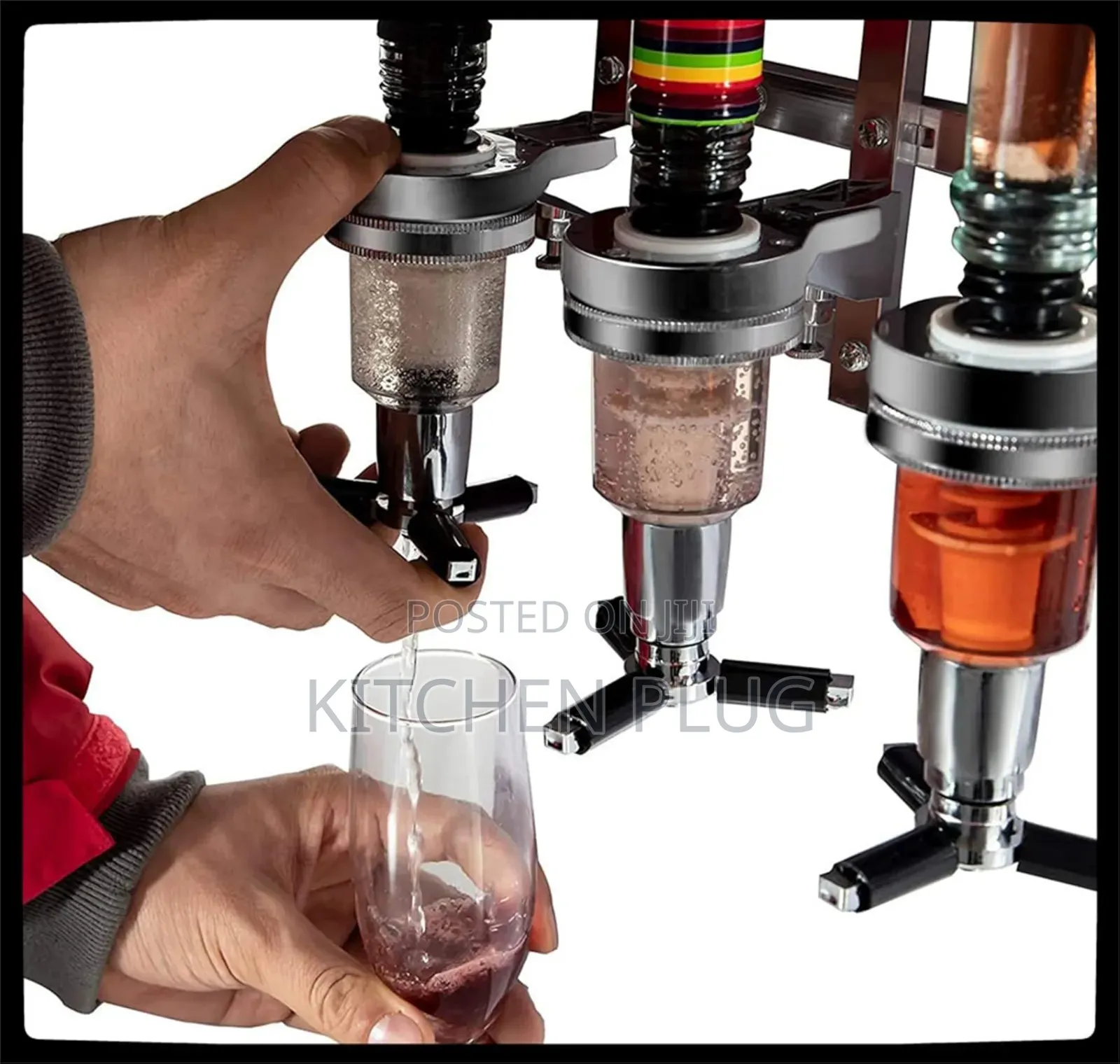 4-bottle Liquor Dispenser,Aluminium Alloy Wall Mounted