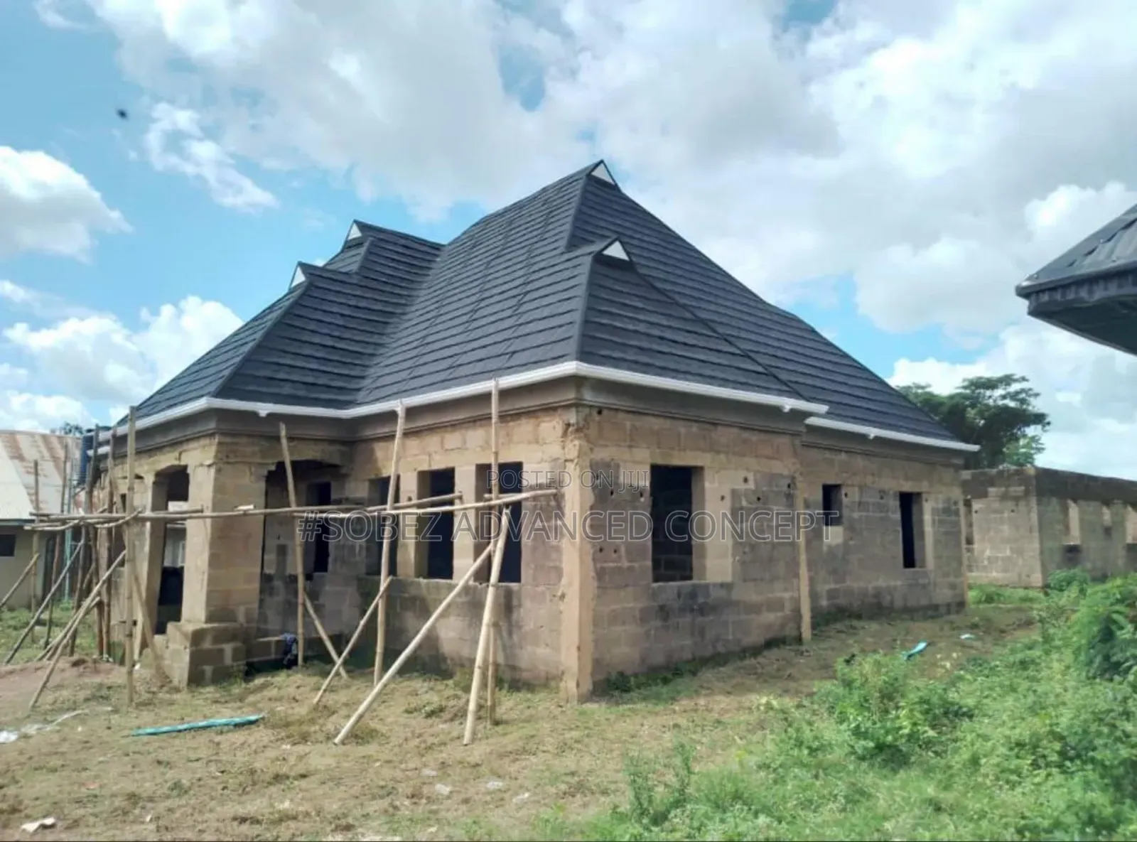 House Roofing With Water Collector Installation