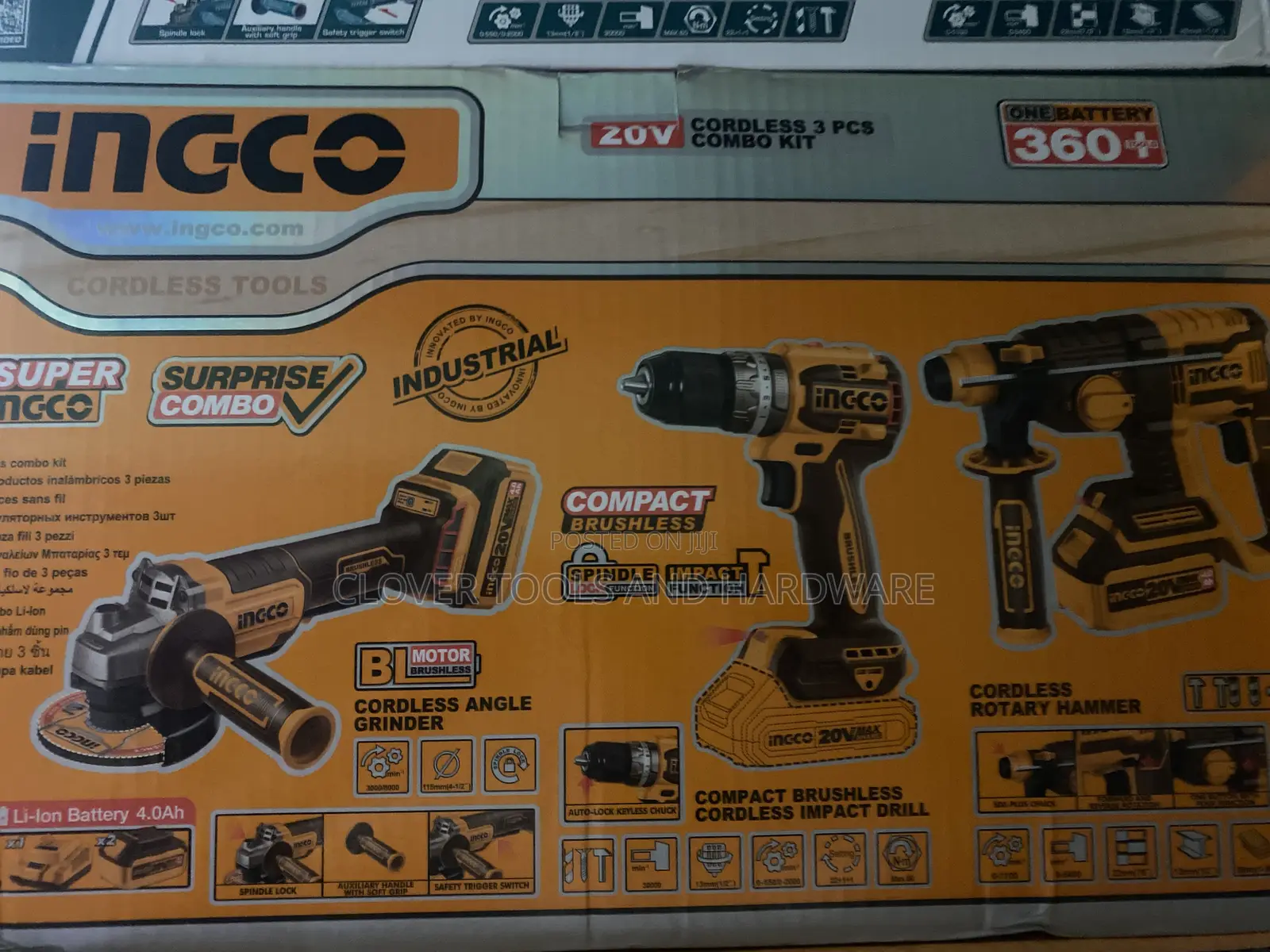 25 Mm Ingco Lithion Ion Cordless Combo Kit