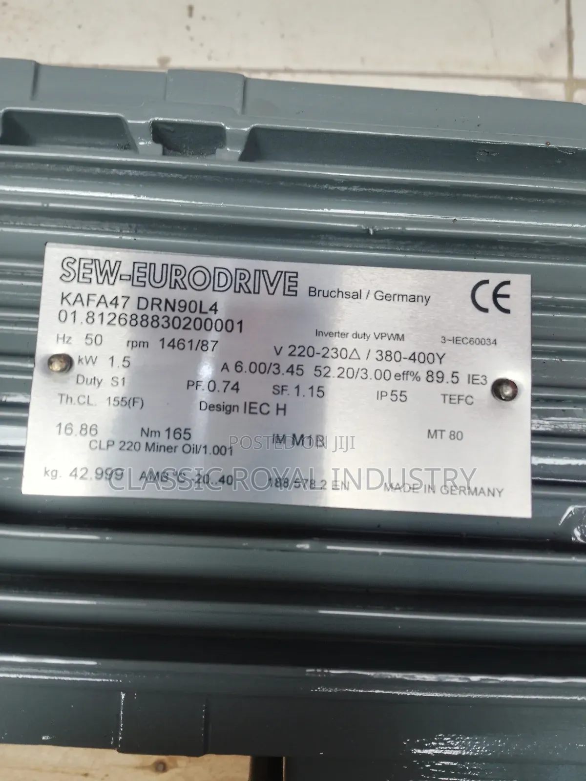 Sew Eurodrive Gear Motor 1.5 Kw 2 HP