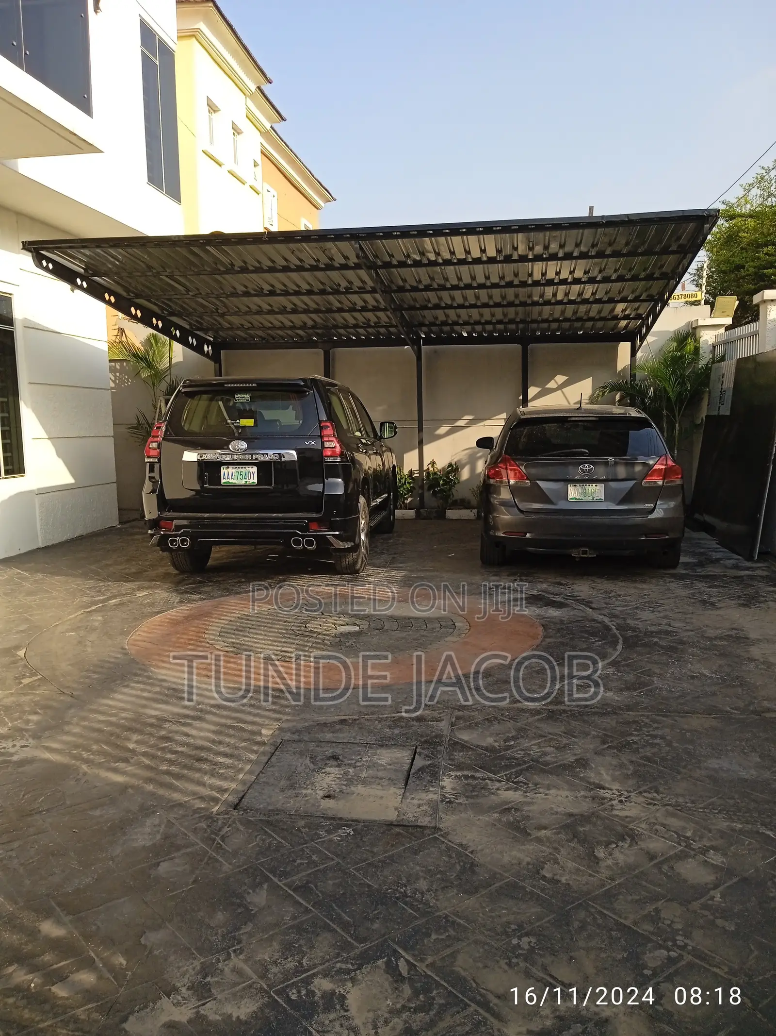 Carport for 2 Car Made With Quality Aluminum Roofing Sheets