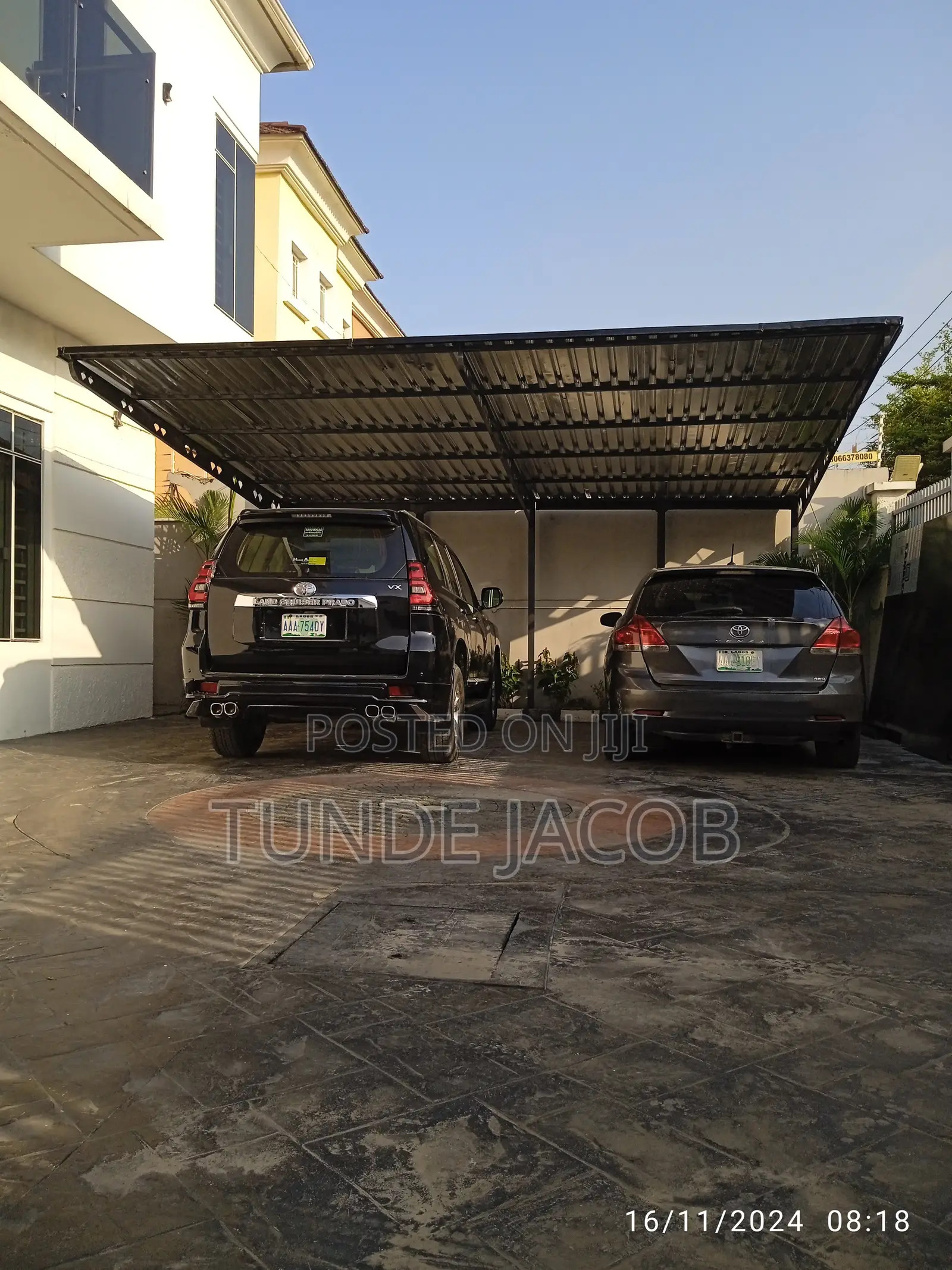 Carport for 2 Car Made With Quality Aluminum Roofing Sheets