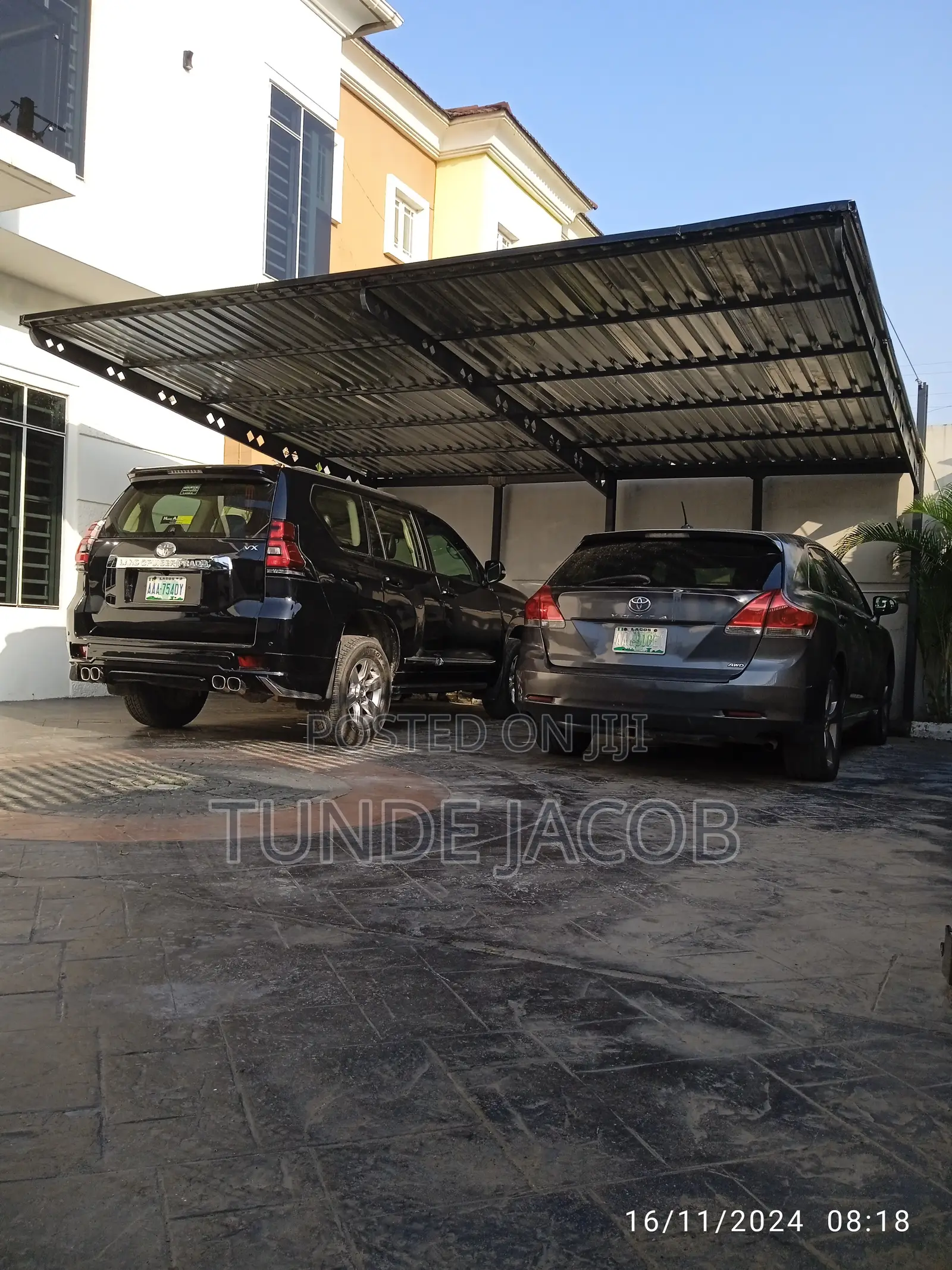 Carport for 2 Car Made With Quality Aluminum Roofing Sheets