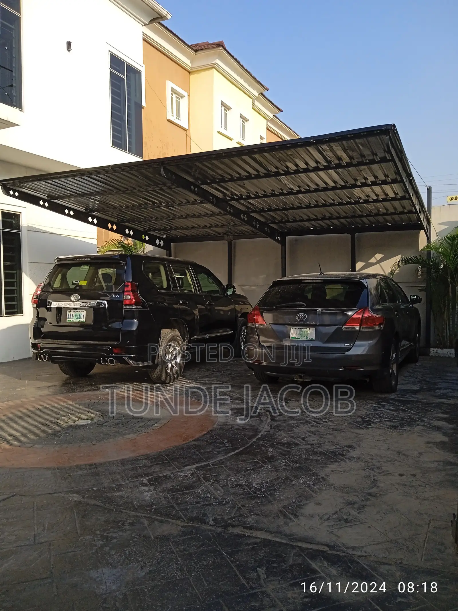 Carport for 2 Car Made With Quality Aluminum Roofing Sheets