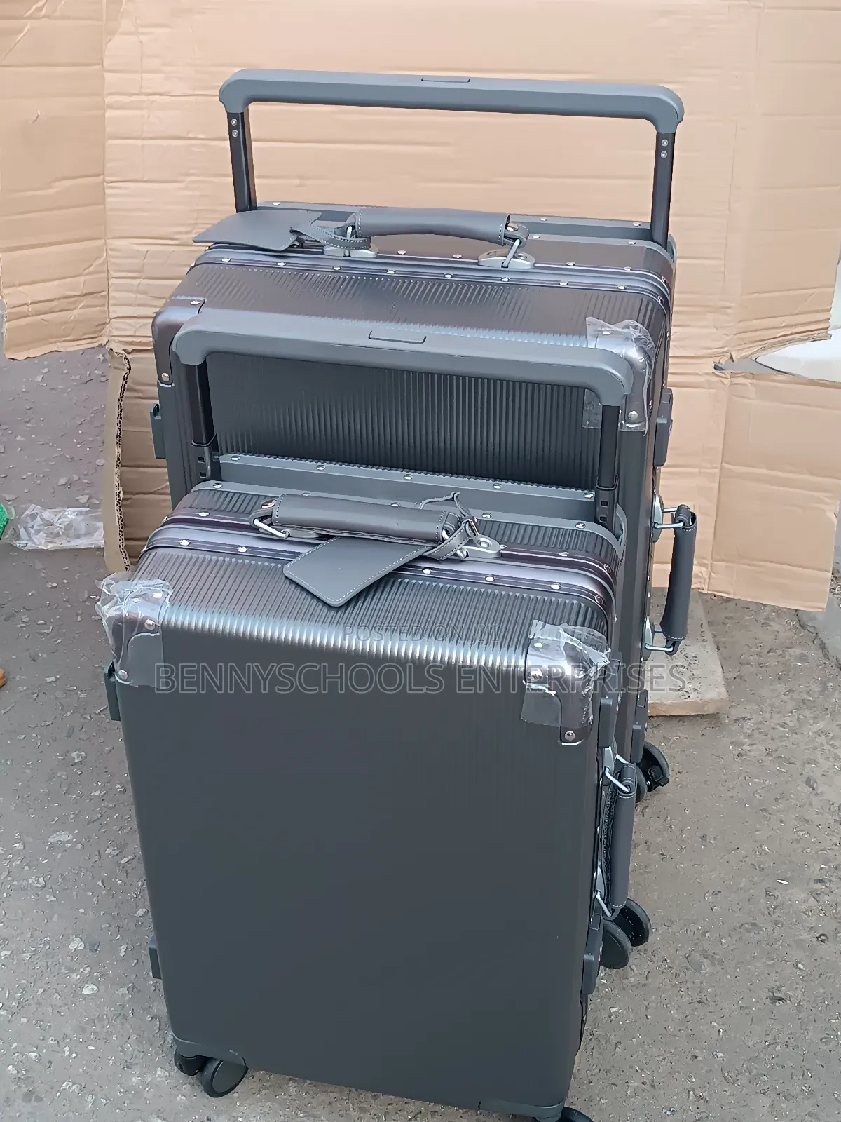 Set of 2 Wide Pole Executive Travelling Luggage Boxes