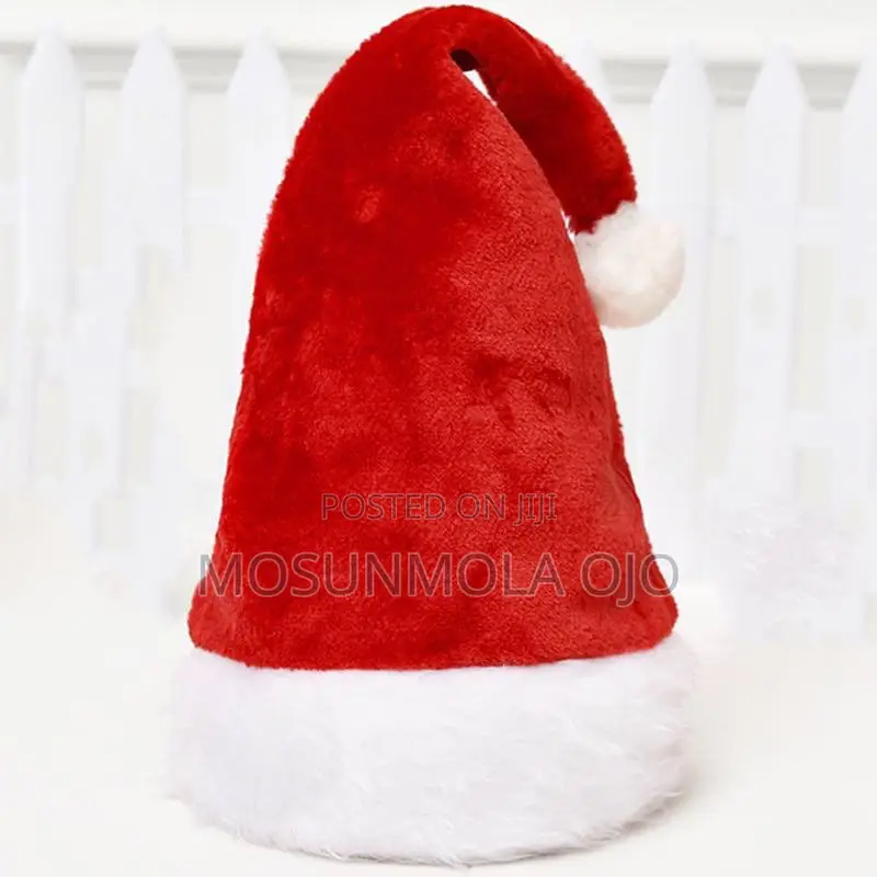 Soft Plush Red White Santa’S Christmas Caps