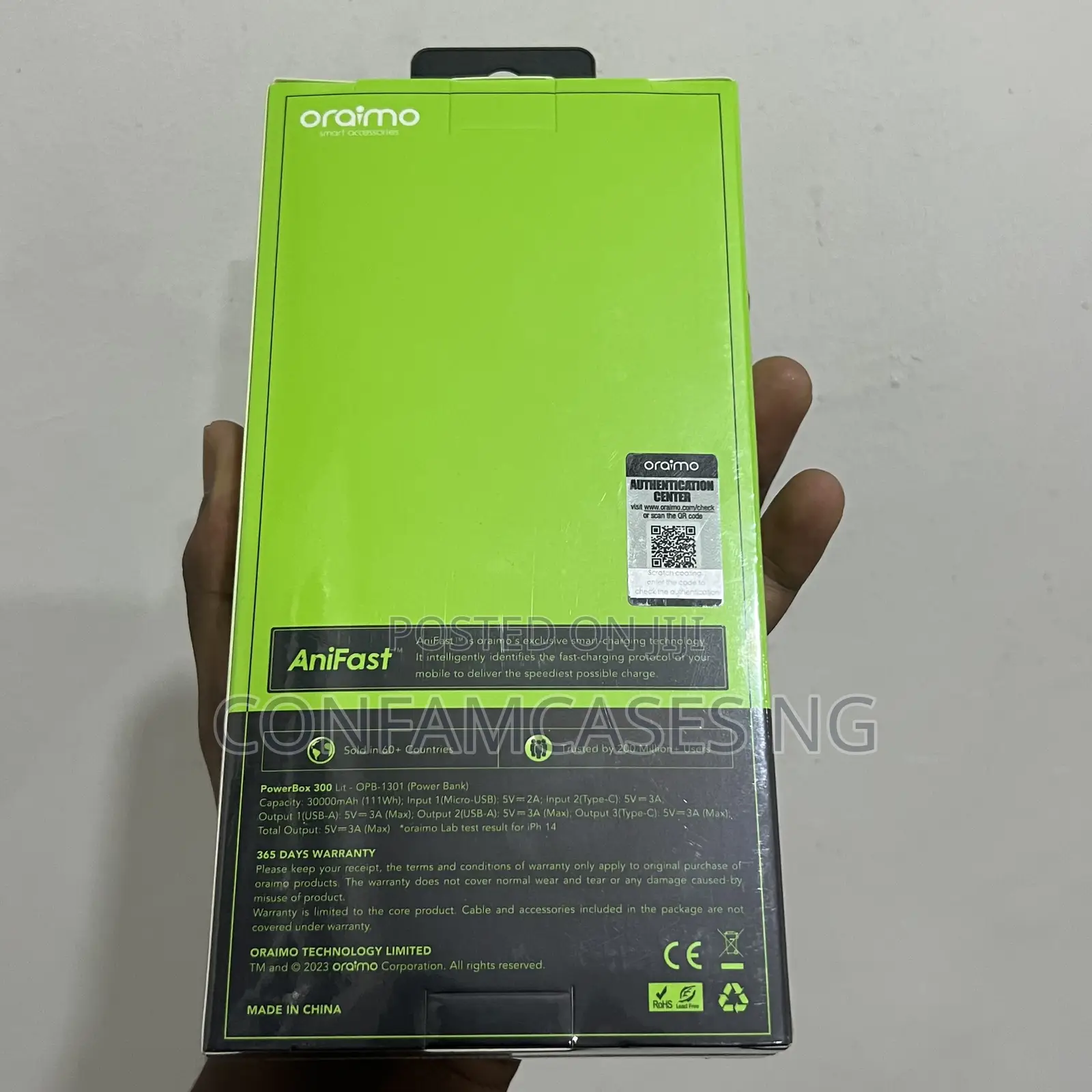 Oraimo 30000mah 15w Powerbox 300 Lit