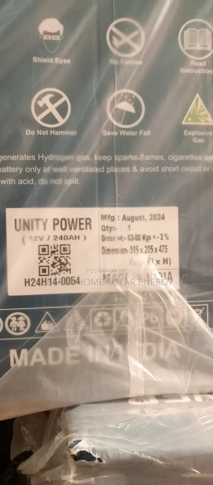 240ah Unity Power Tubular Battery