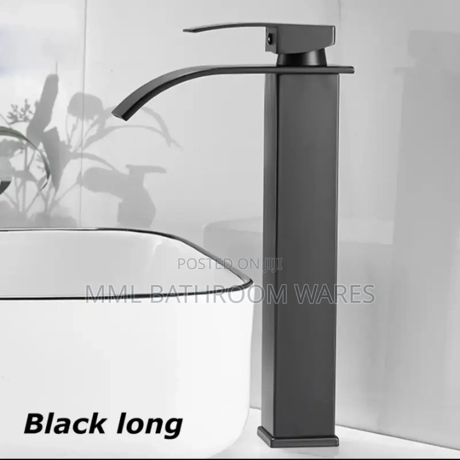 Long Black Basin Mixer Faucets for Countertop