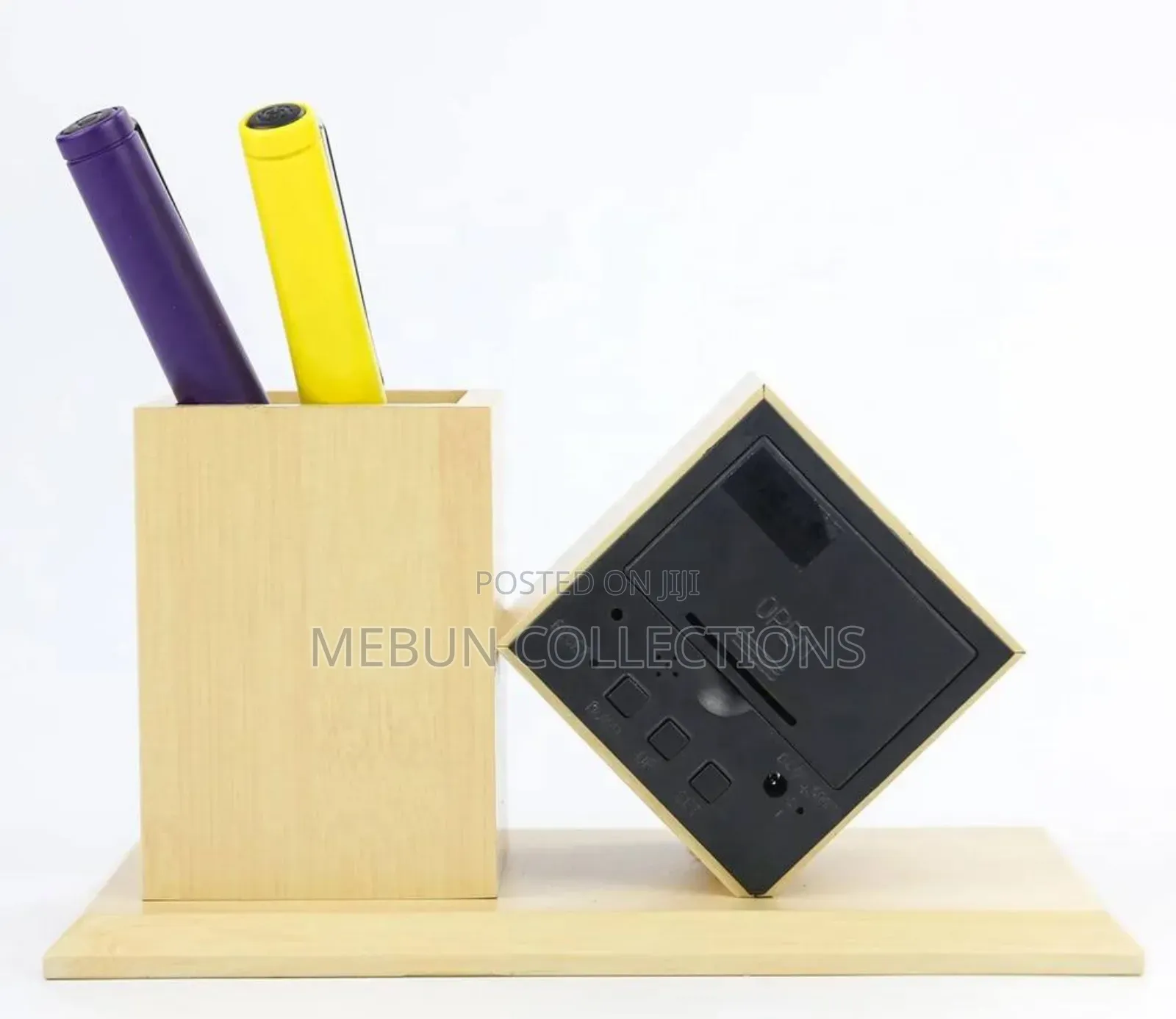 Wooden Digital Desk Pen Organizer