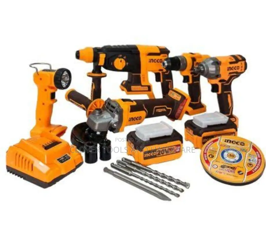 5 PCS Cordless Industrial Combo Kit Ingco