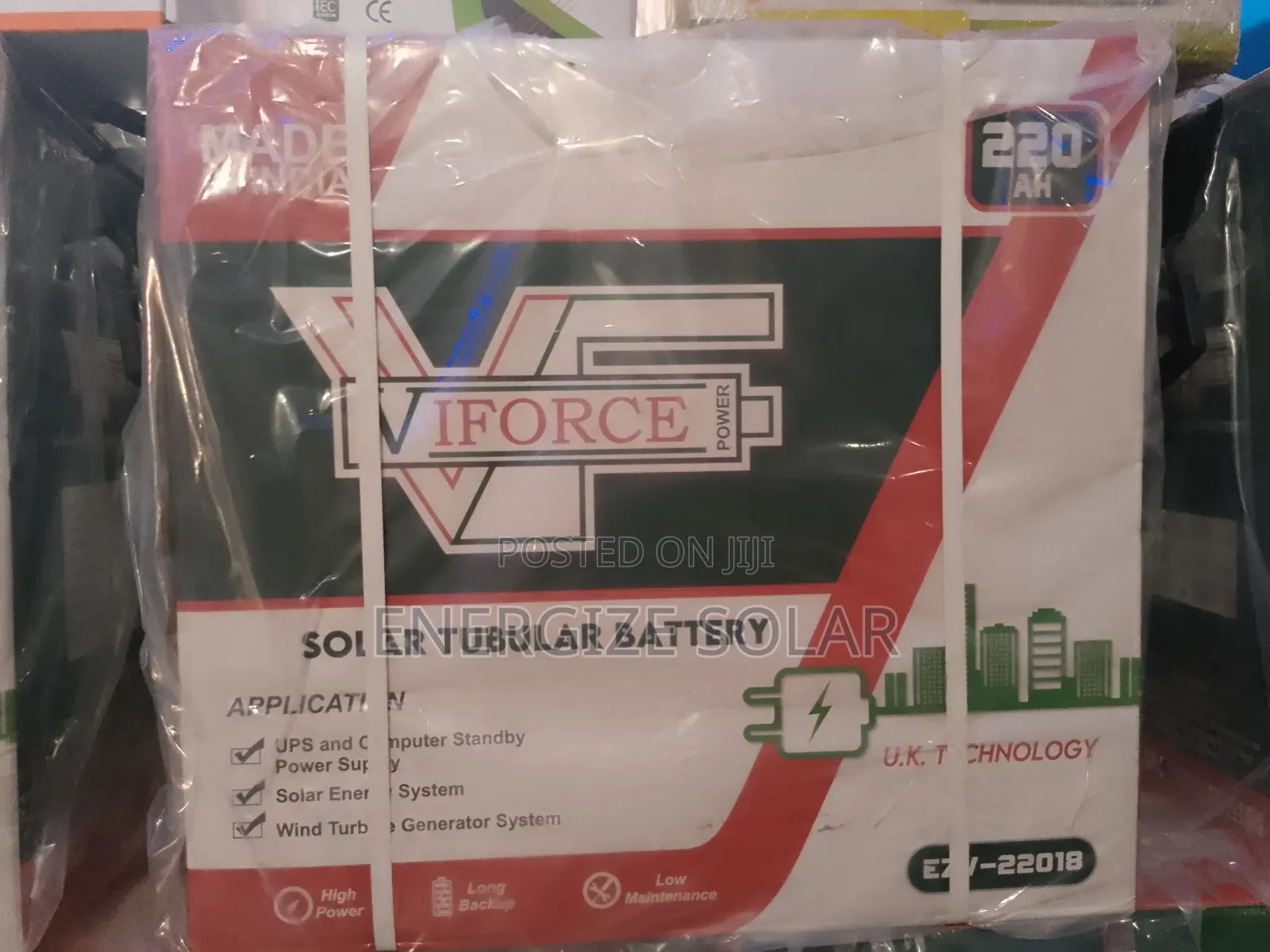 12v 220ah Viforce Tubular Battery
