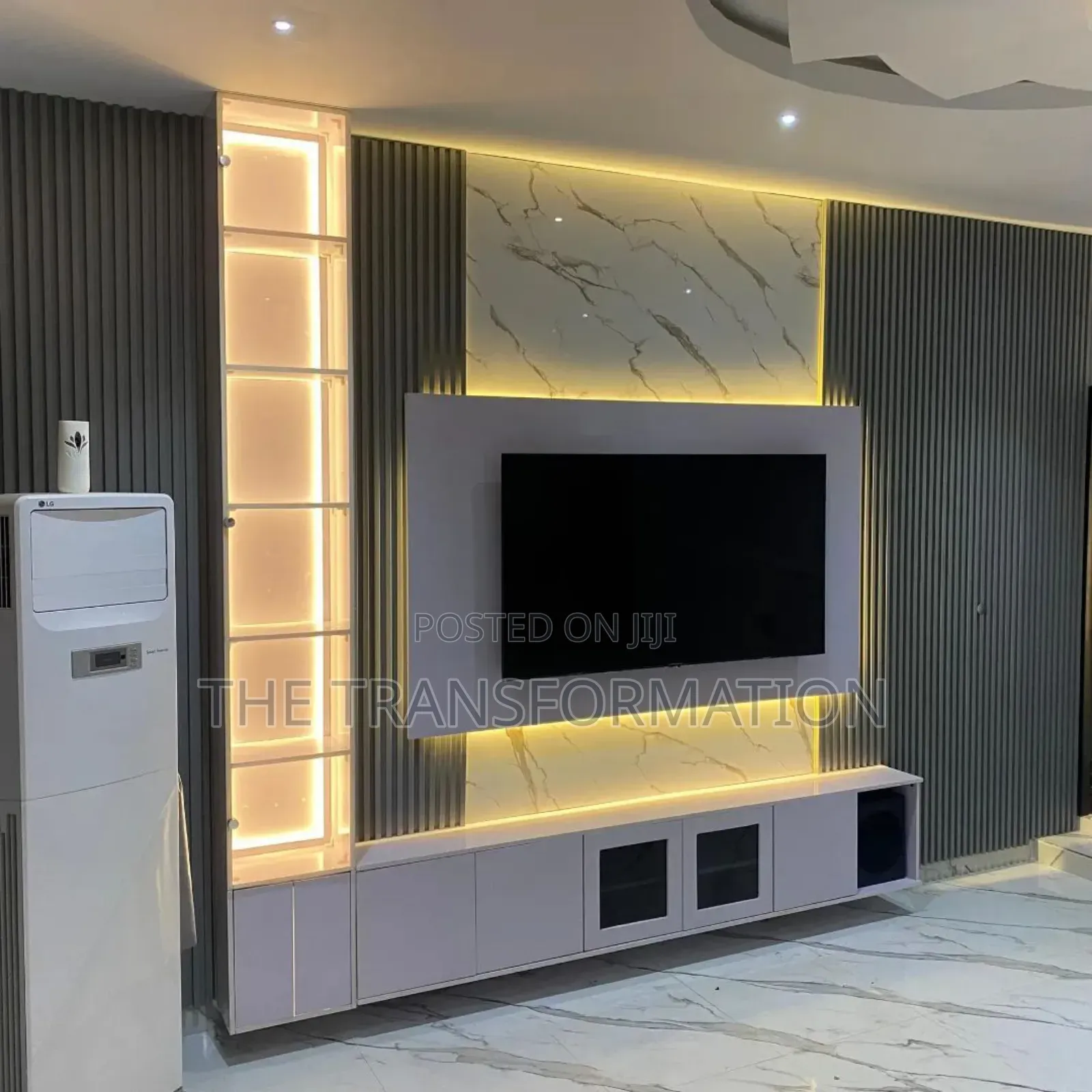 Fluted Panels and Board Tv Console