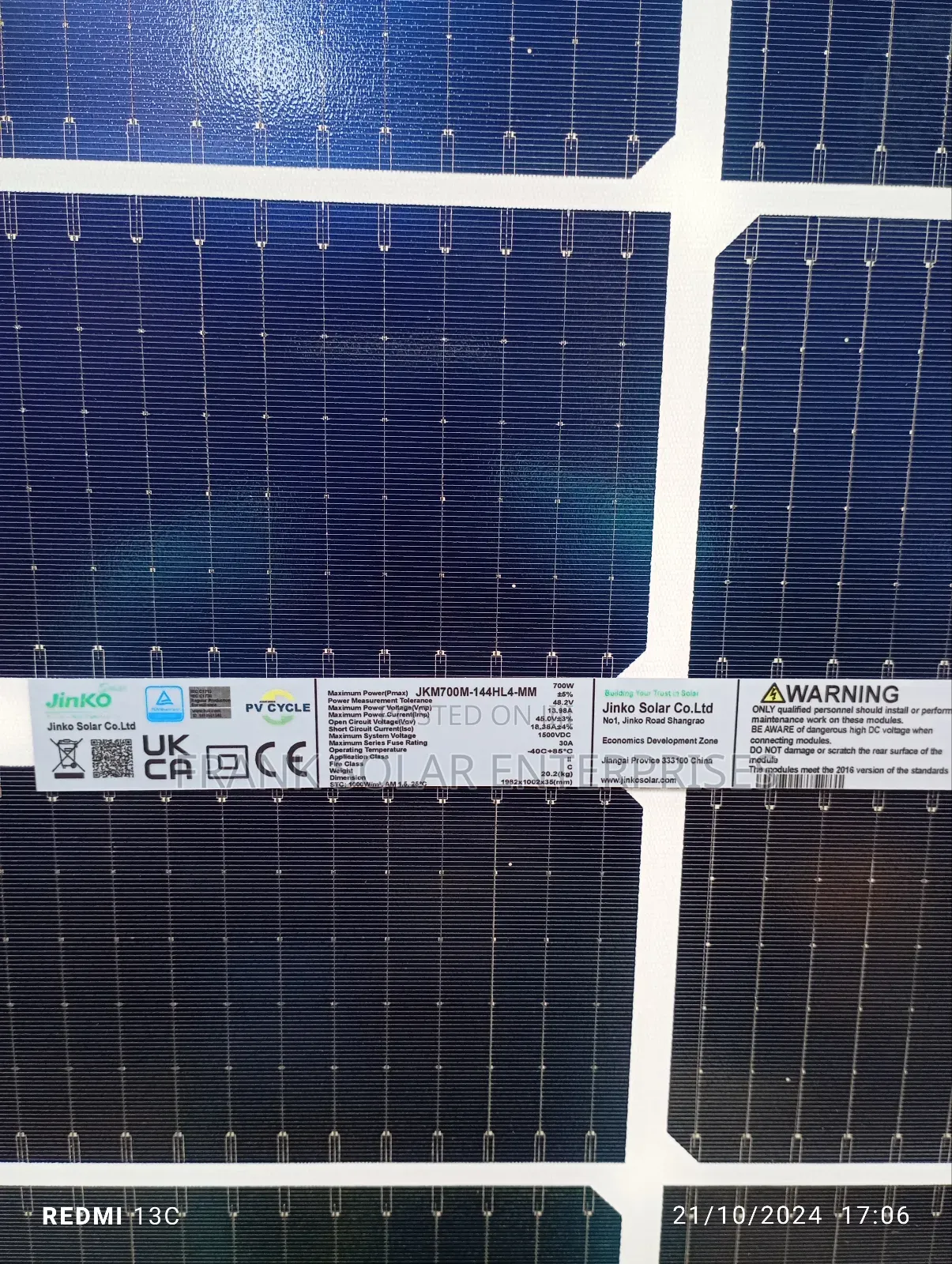 Jinko Solar Panel 700watts