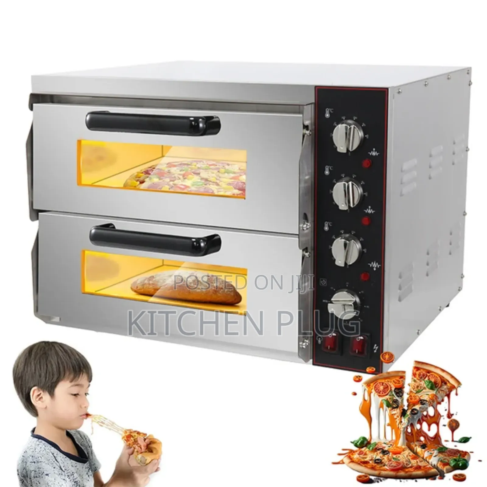 Industrial Electric Double-Oven Pizza Machine