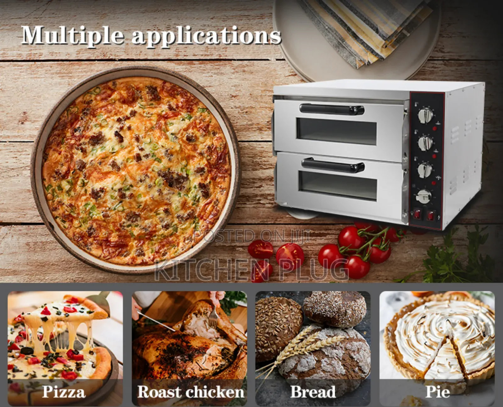 Industrial Electric Double-Oven Pizza Machine
