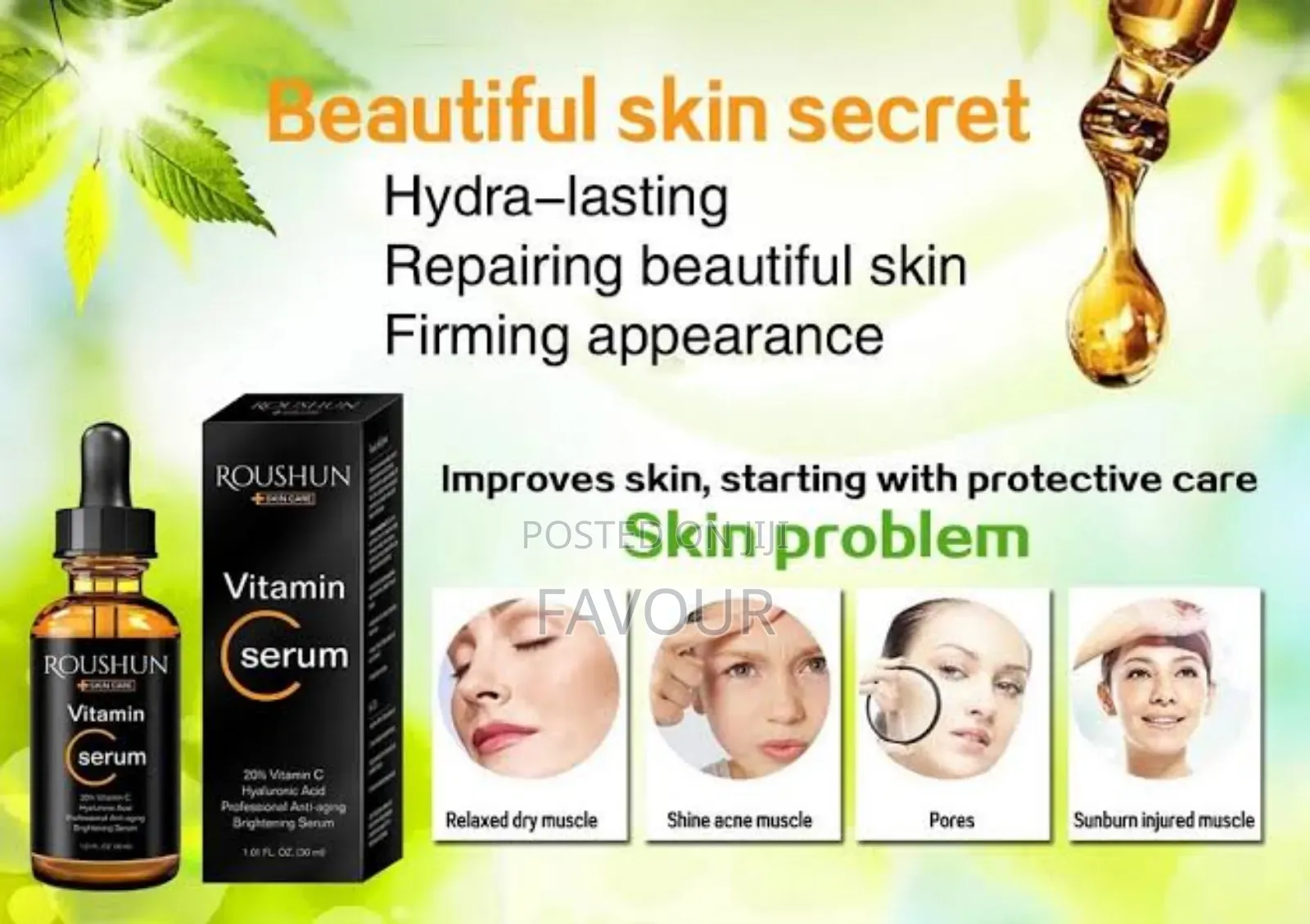 Roushun Beauty Vitamin C Brightening Serum