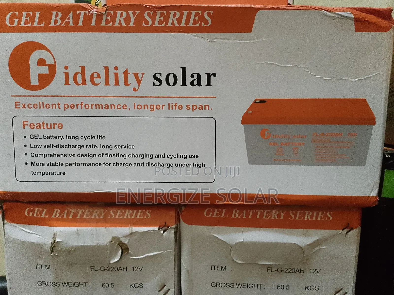 12v 220ah Fidelity Gel Battery