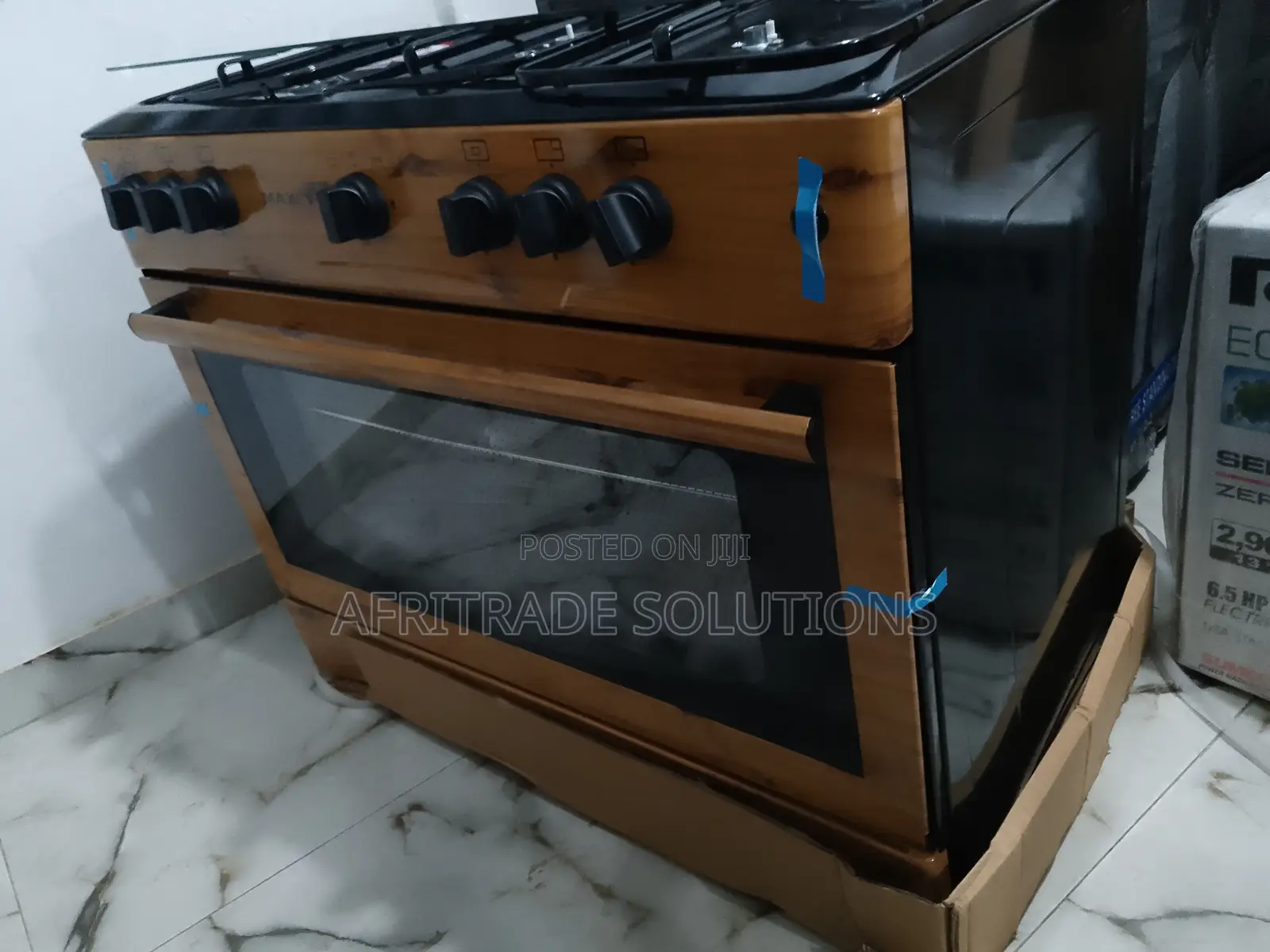 Supreme Maxi 5 Burner Gas Cooker Wood Finishing