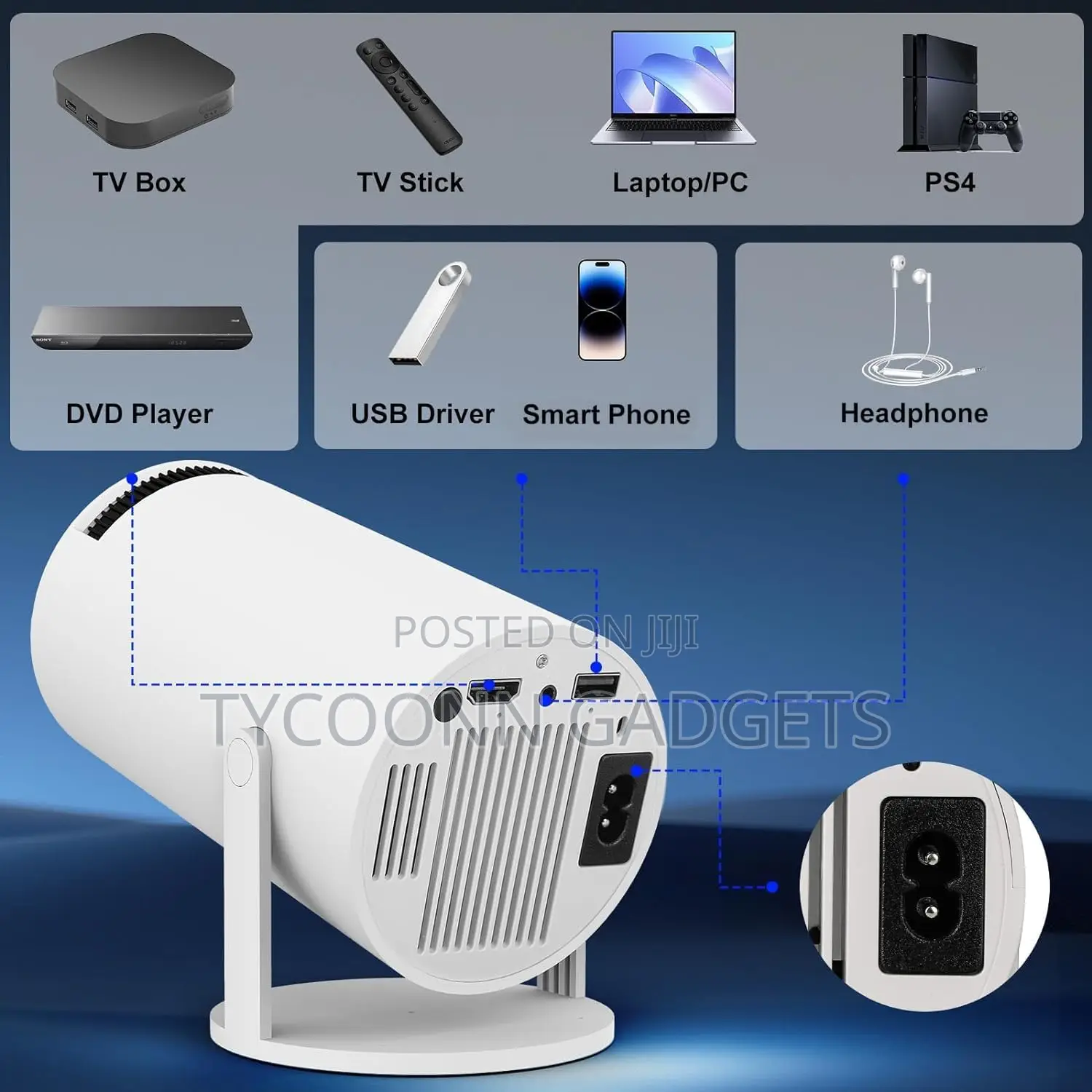 Mini Projector With Wifi 6 and Bluetooth, 1080p 16gb Rom