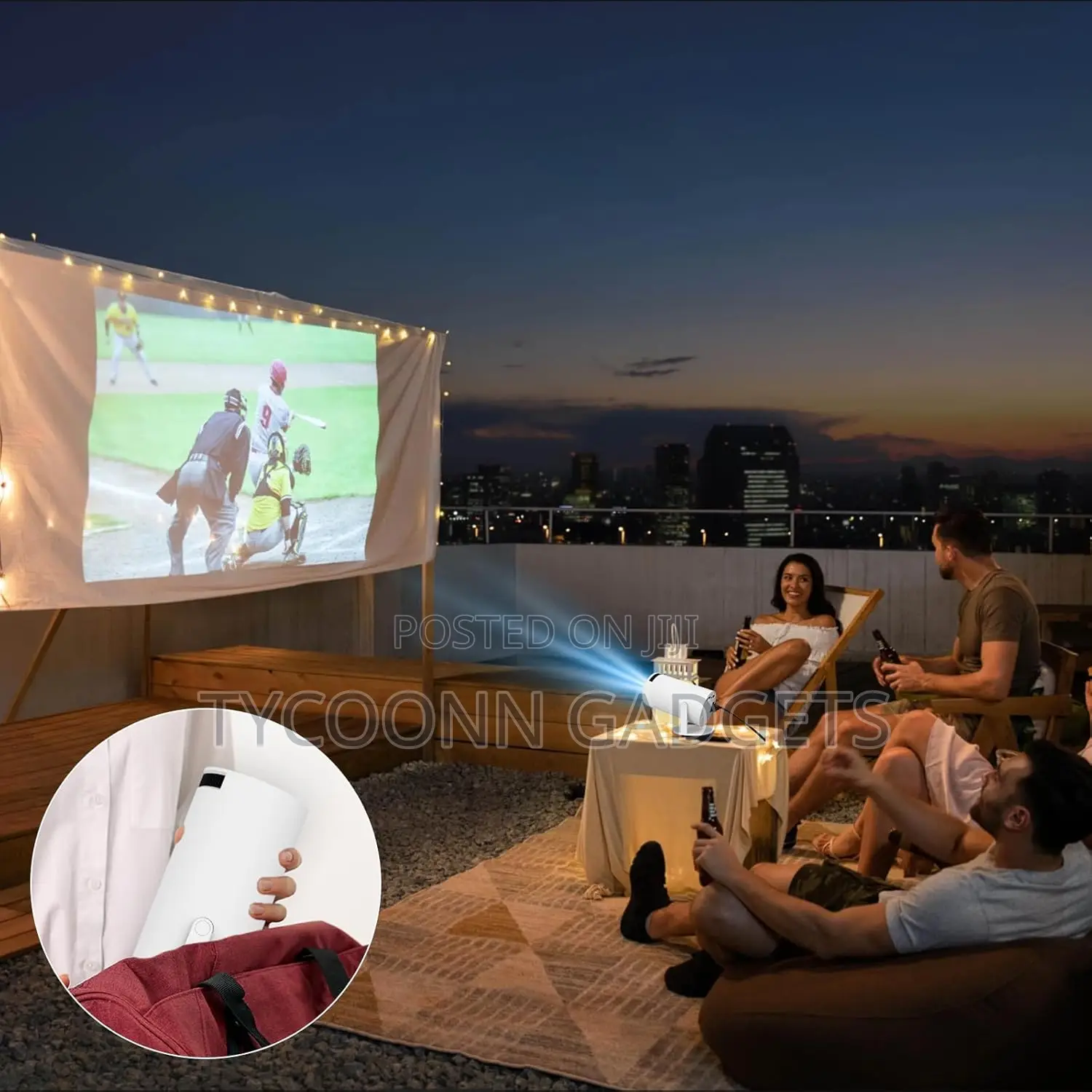 Mini Projector With Wifi 6 and Bluetooth, 1080p 16gb Rom