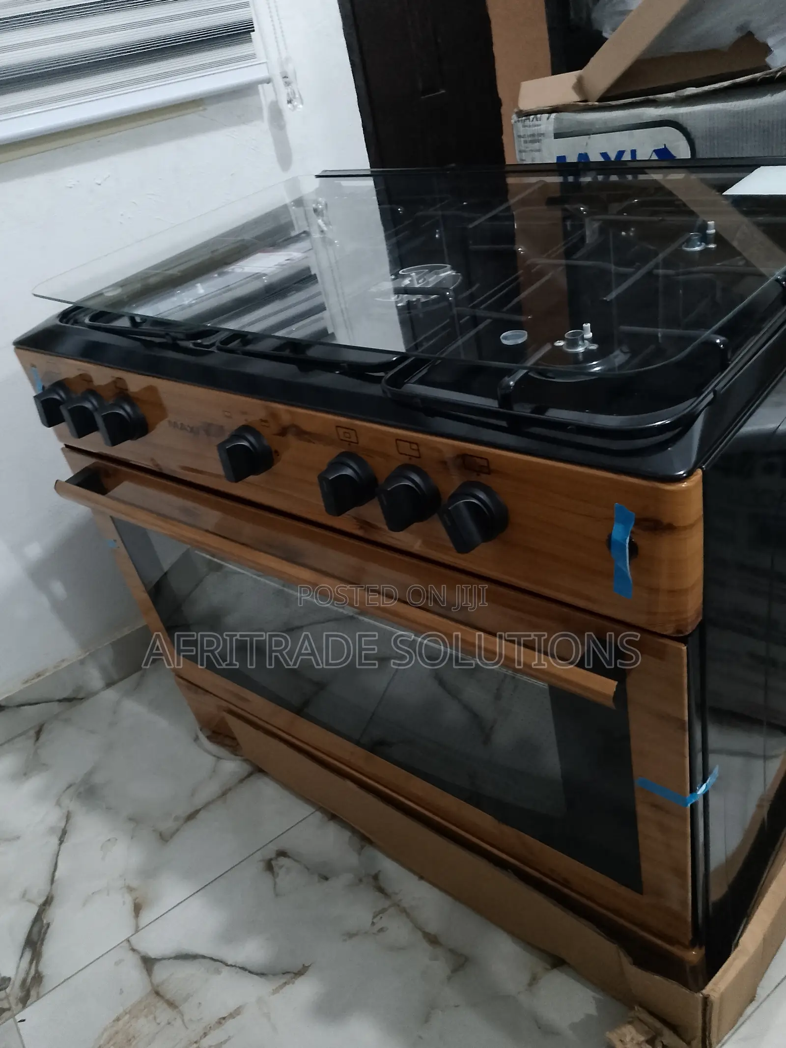 Chart - Topping Maxi 5 Burner Gas Cooker Wood Finishing