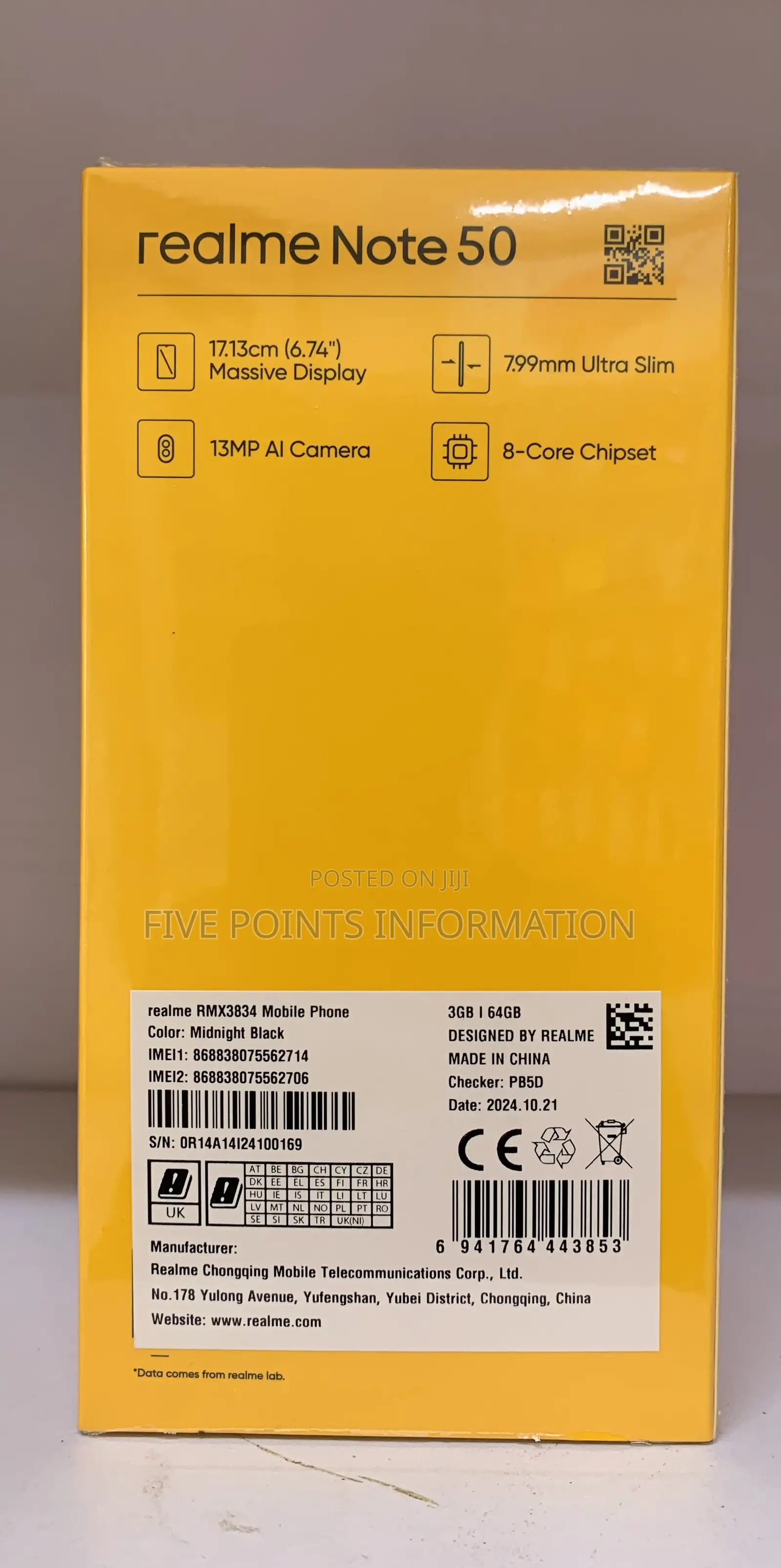 New Realme Note 50 64 GB Black