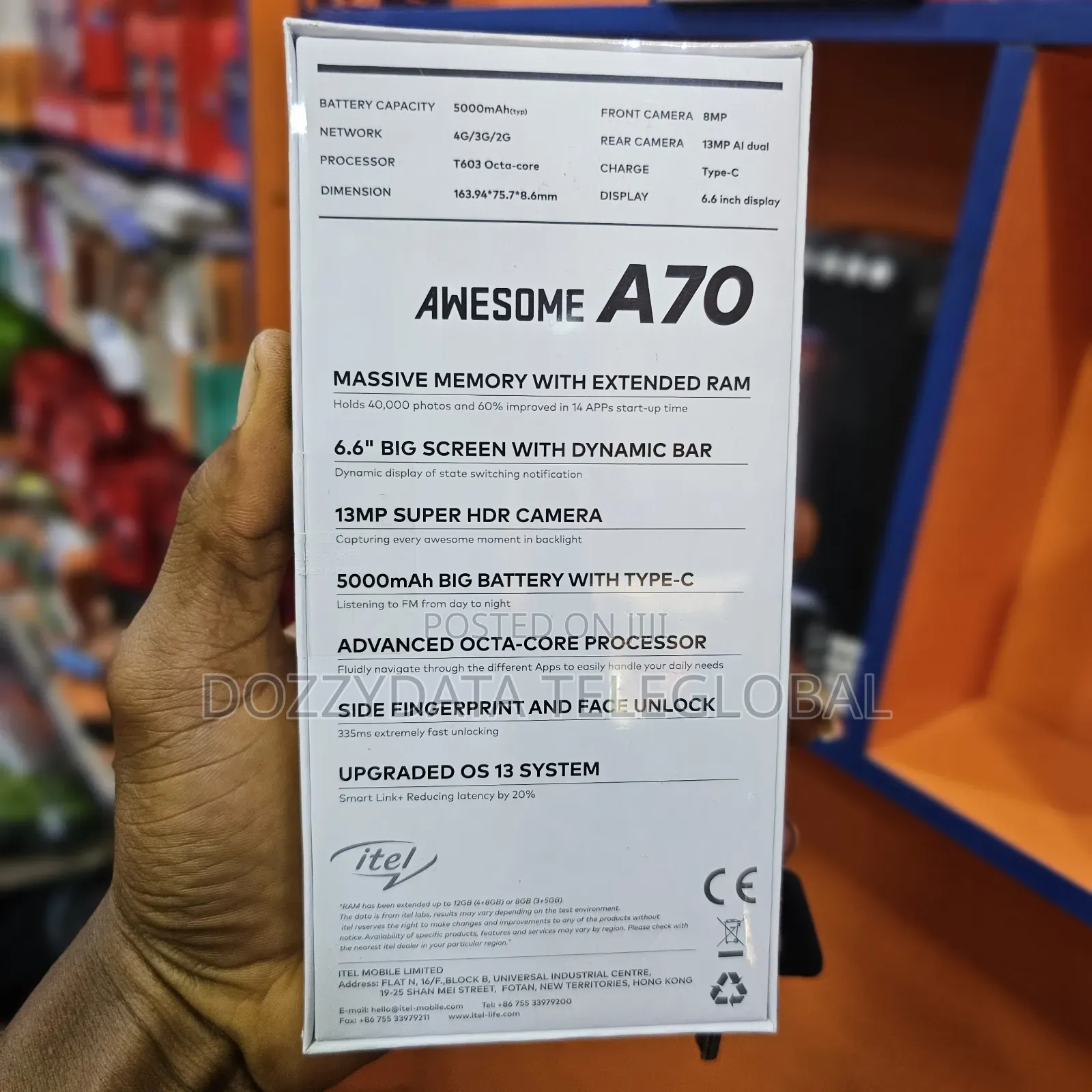 New Itel A70 256 GB