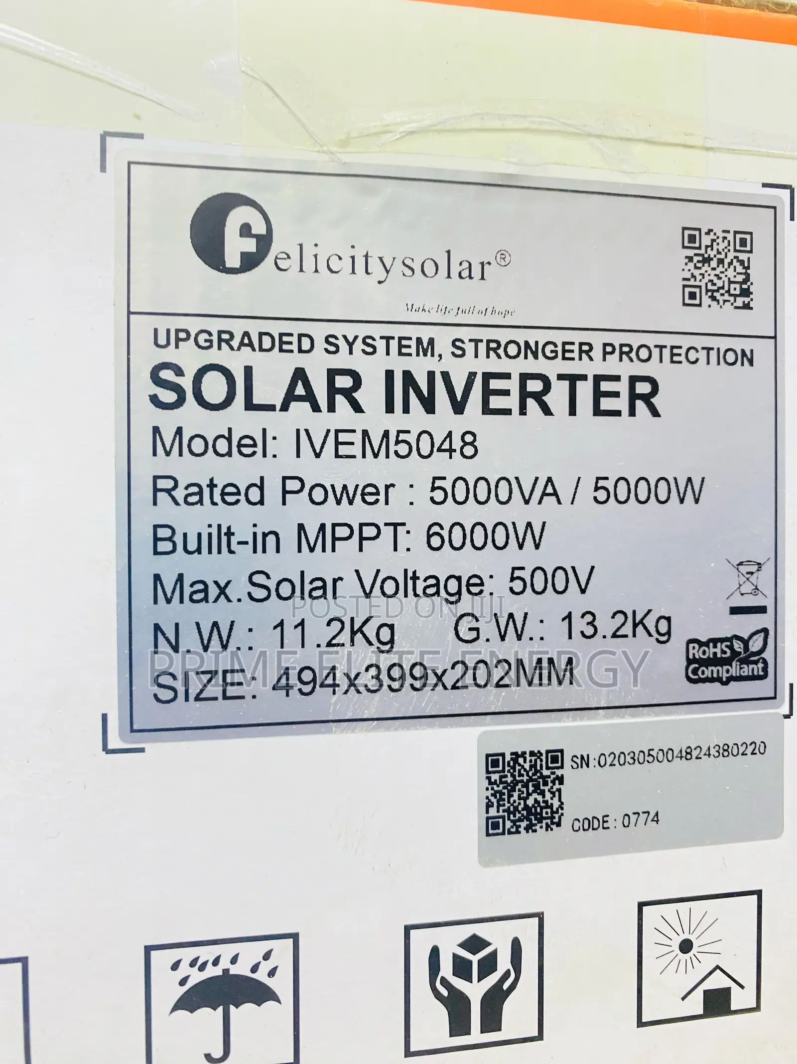 5000va Felicity Solar Inverter 48v With MPPT