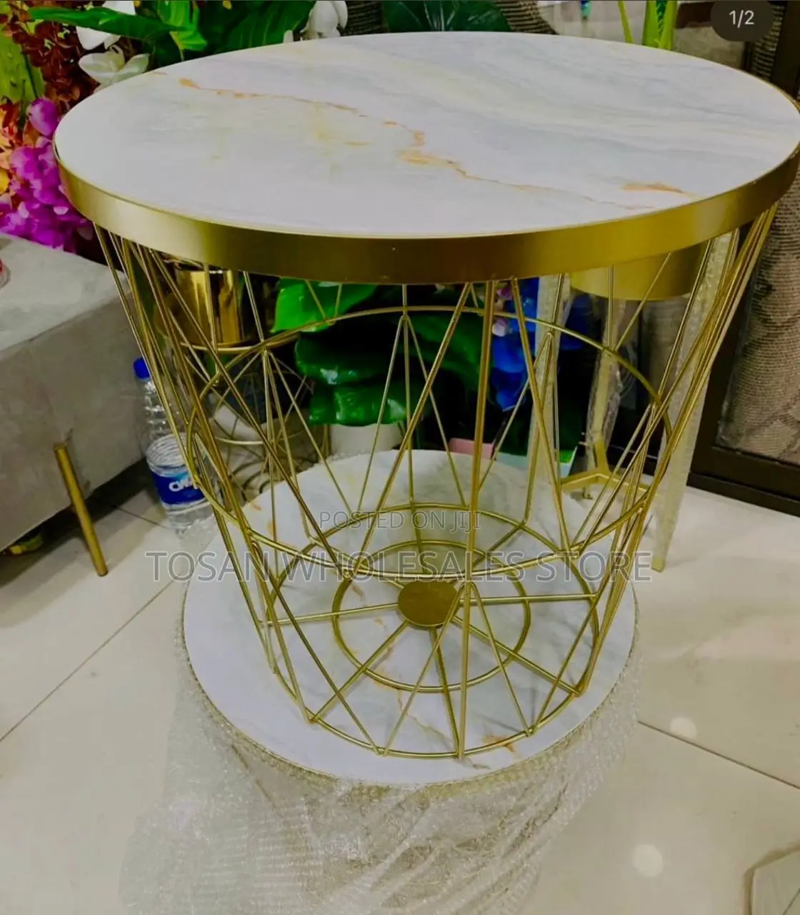 Nordic Metal Coffee Table With Marble Top
