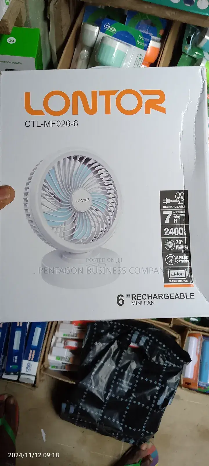 Portable Rotating Rechargeable Fan