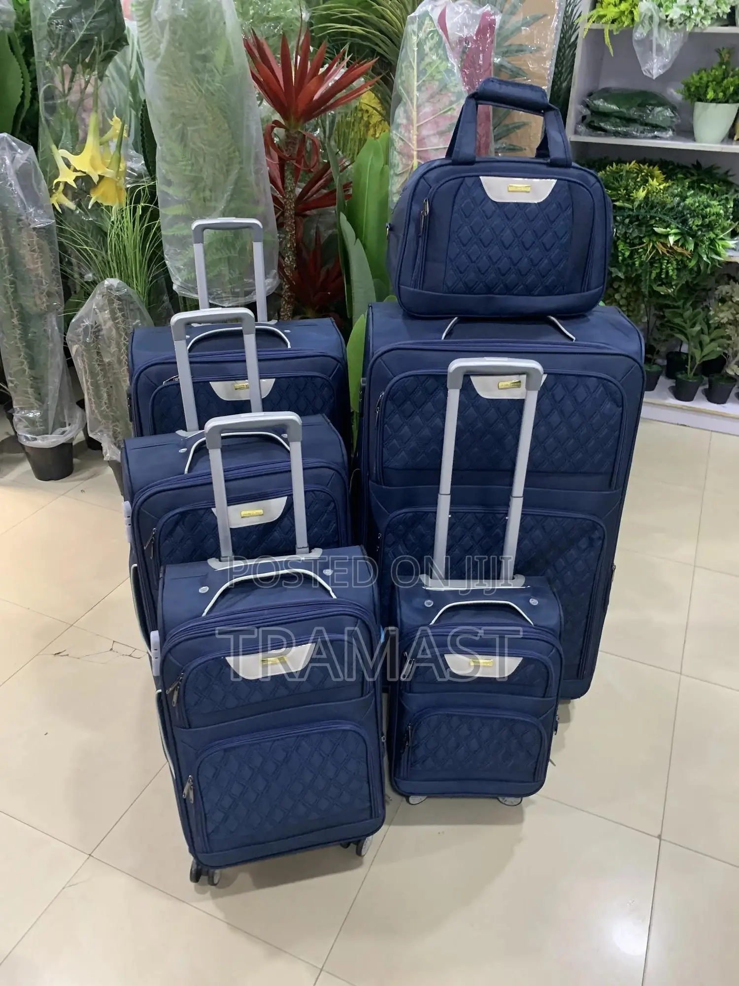 6 Set Leader Polo Travel Luggage - Navy Blue