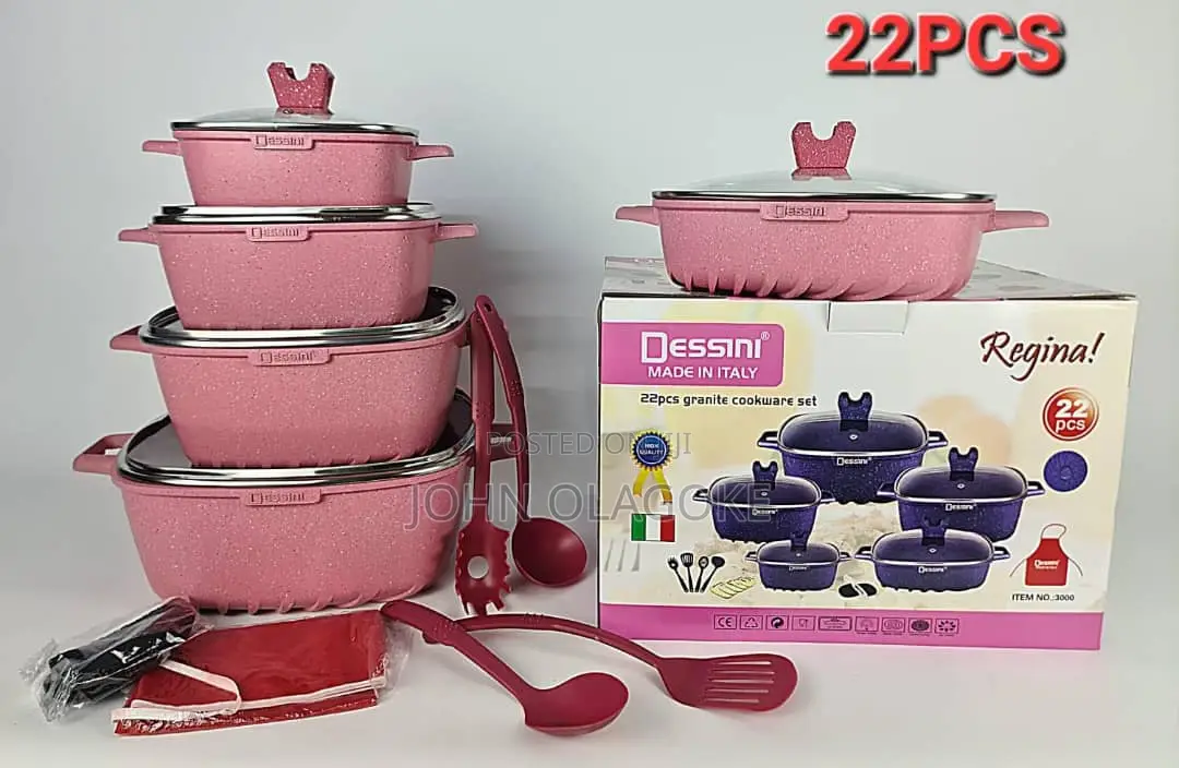 22pcs Dessini Granite Pot With Nonstick Spoon Accessories