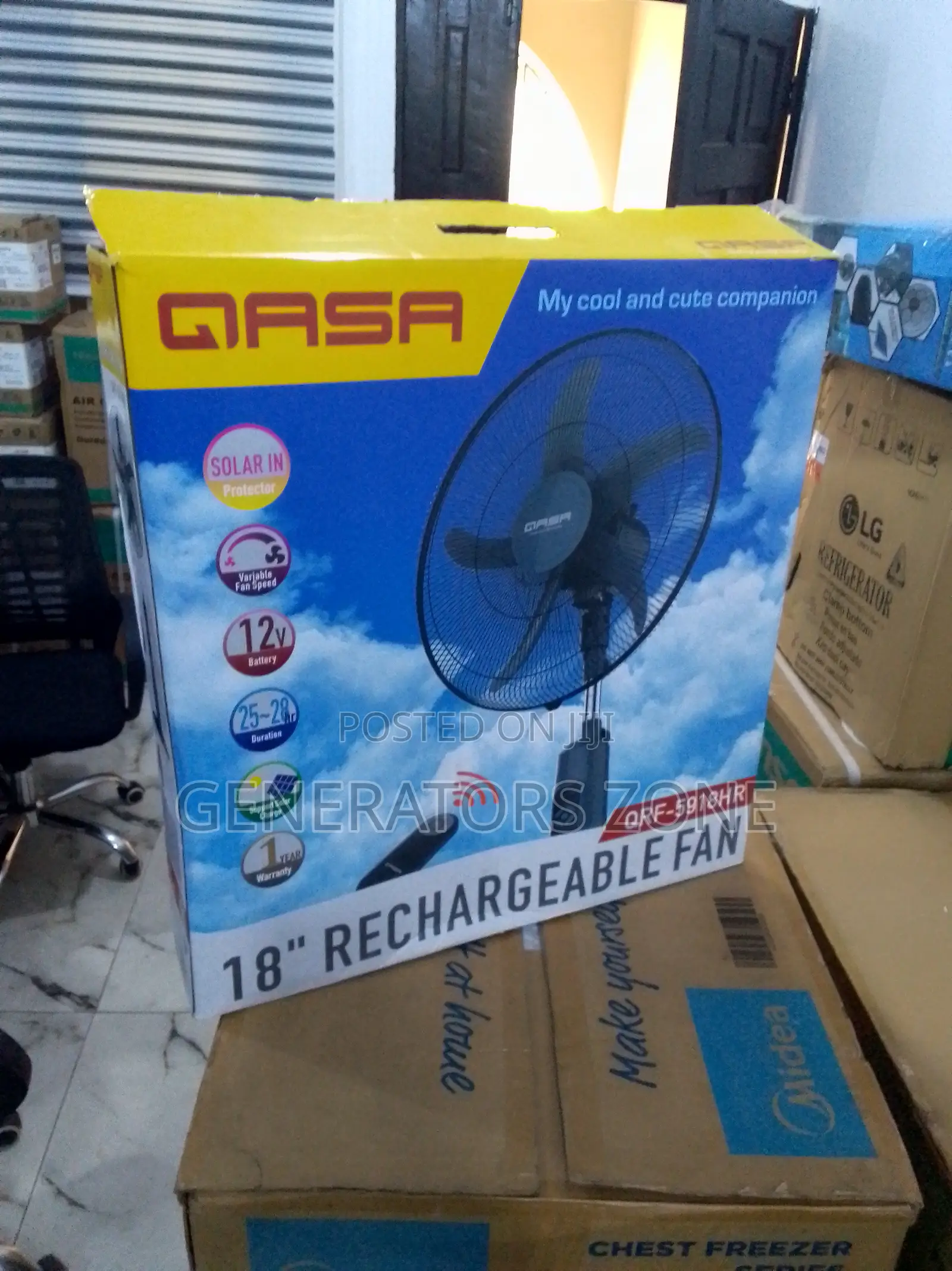 Long Battery Life QASA 18" Rechargeable Fan {Qrf-5918hr}
