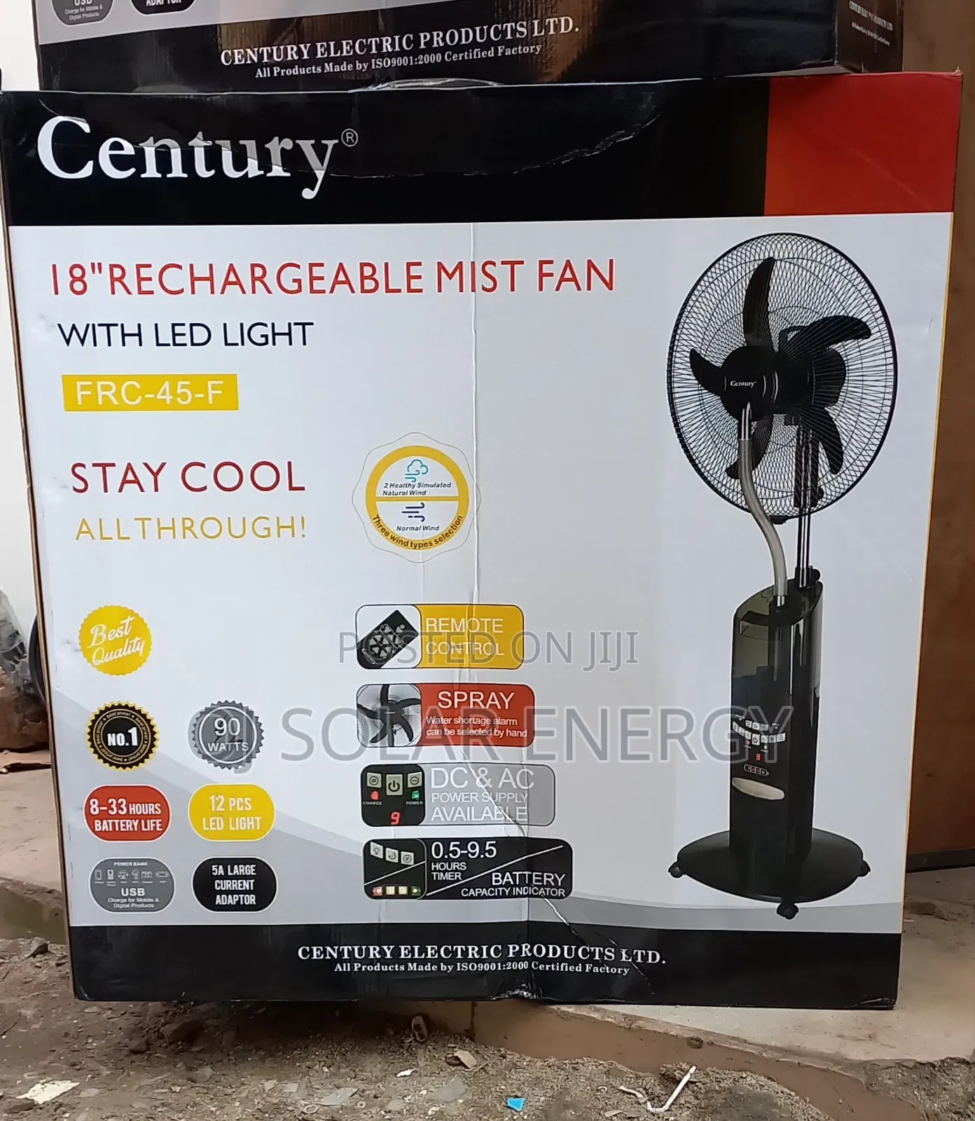 18inches Century Mist Rechargeable Fan