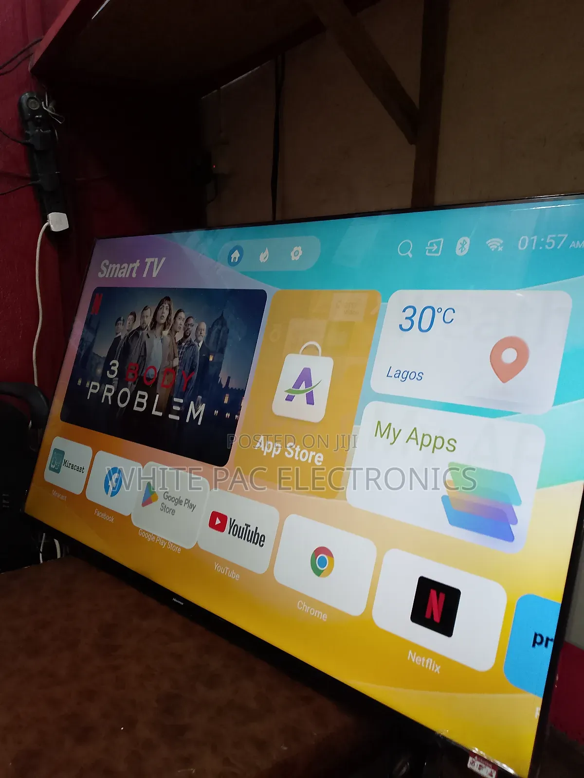 Hisense 50" UHD Smart Android Flameless Tv Youtube Netflix